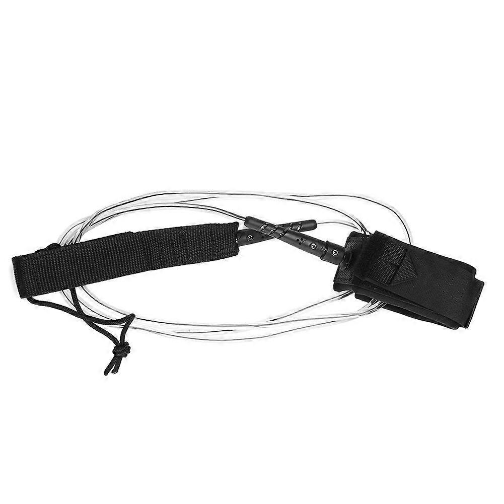 TPU 6ft 5.5mm Surfboard Leash With Double Swivels (Black Transparent)