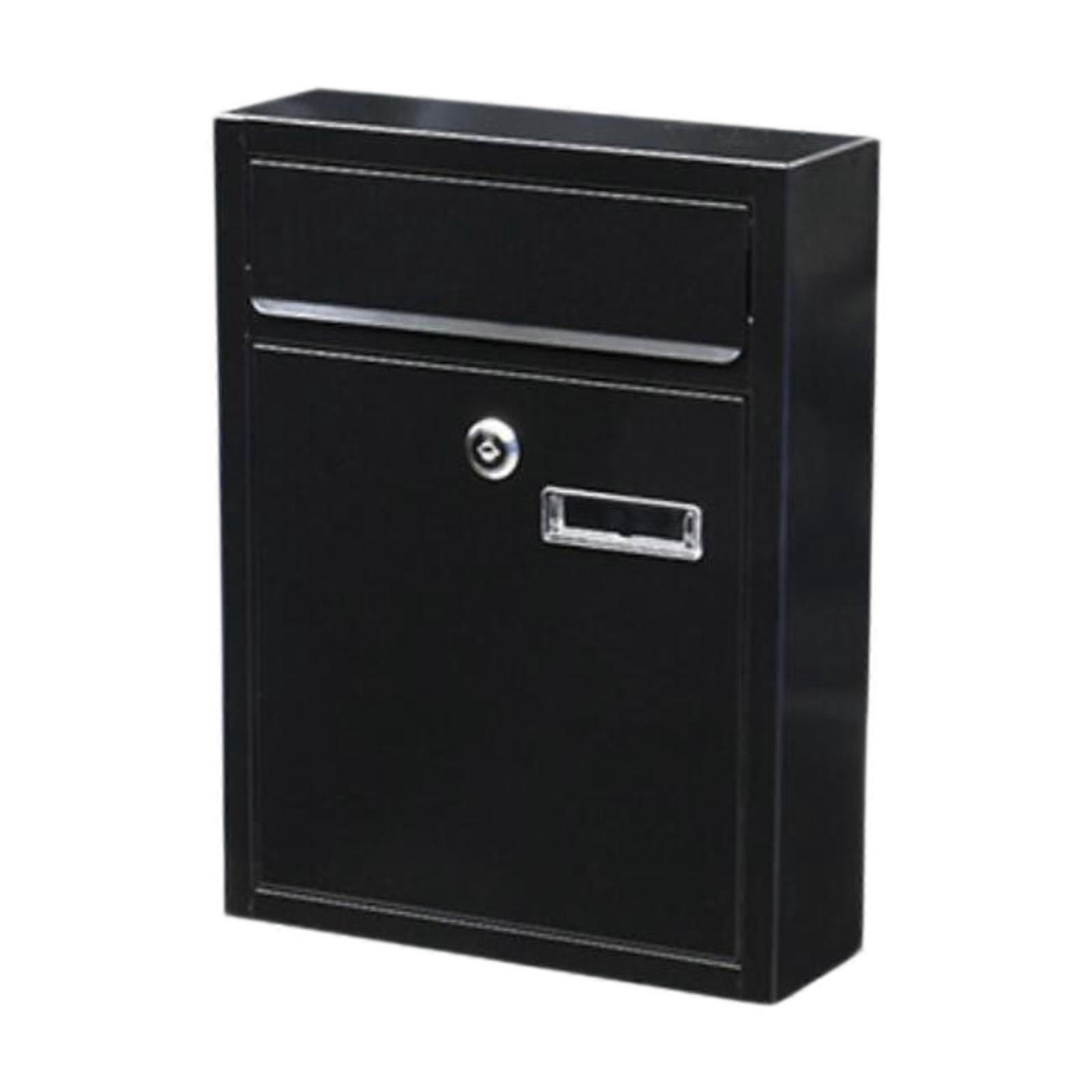 Key Drop Box Postbox Office Voting Comment Box for Vote Box Wall Mounted Mailbox Black