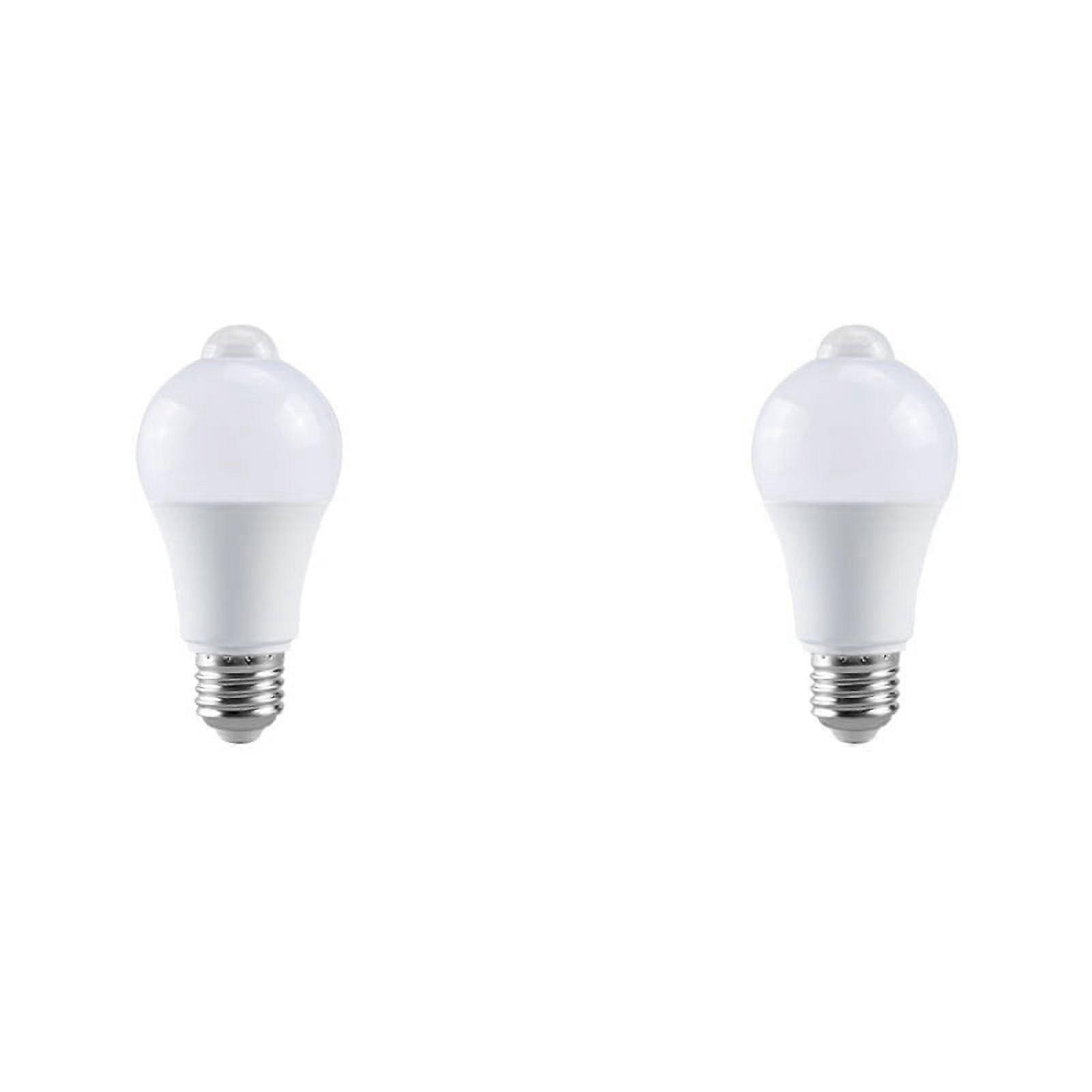 2X 85-265V E27 PIR Motion Sensor Lamp 12W Bulb with Motion Sensor Infrared Motion Detector Security Light Warm Light