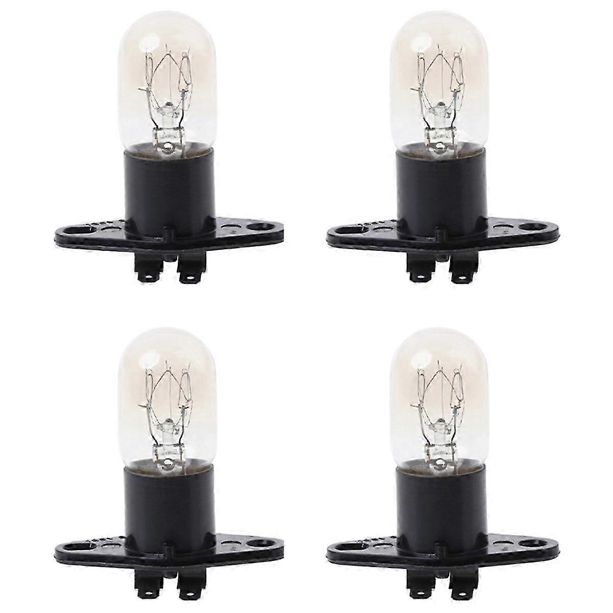 Microwave Oven Bulb, 250V 2A, Compatible with Multiple Microwave Models, 4-Pack