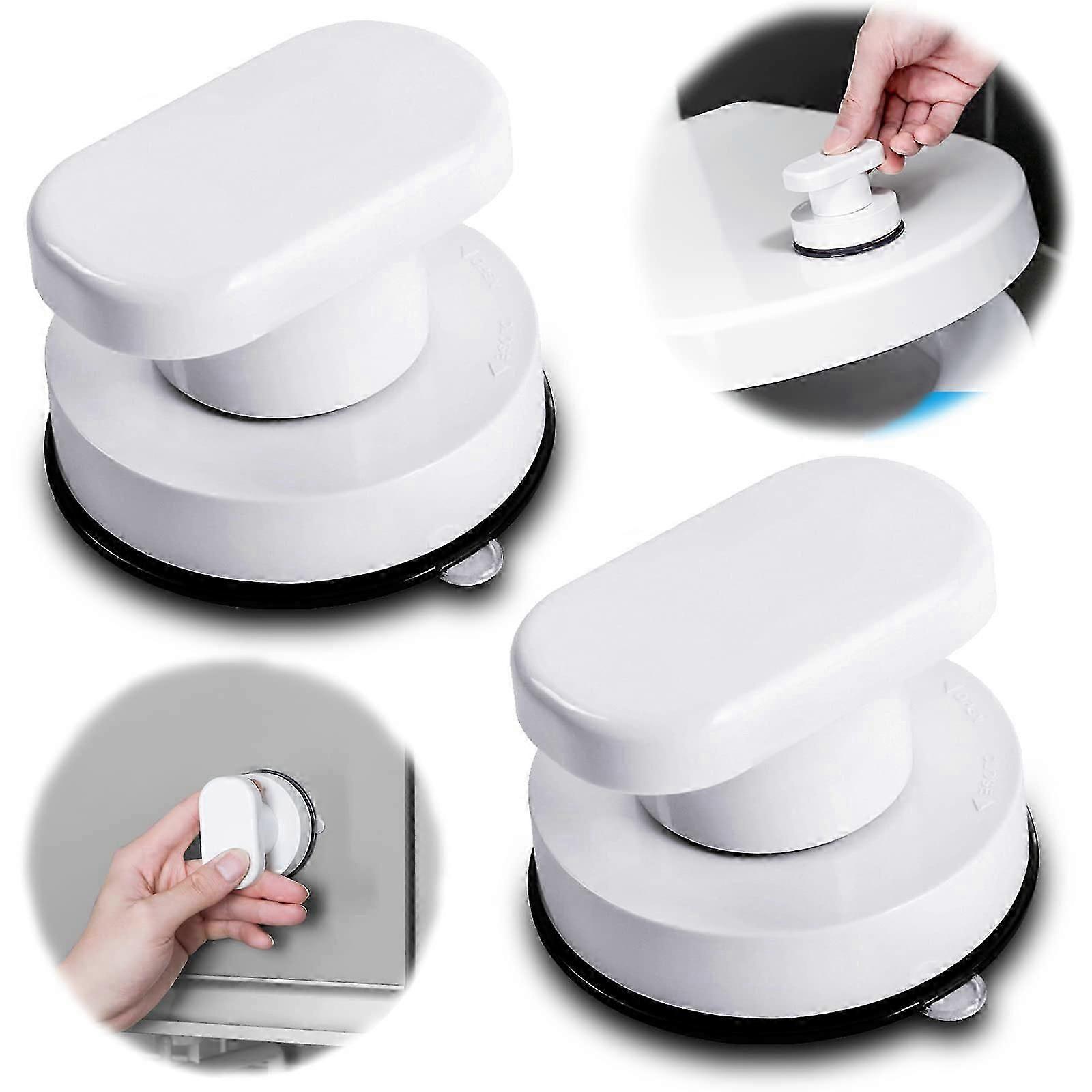 2Pcs Strong Suction Cup Pull Handles,Cupboard Knobs Drawer Cupboard Door Handle Glass Pull Hand YEM