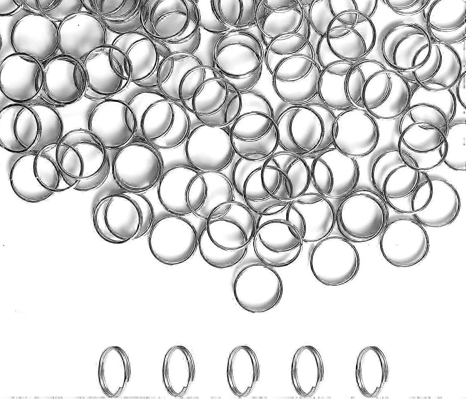 200pcs Mini Split Jump Rings With Double Rings Small Round Metal Key Ring
