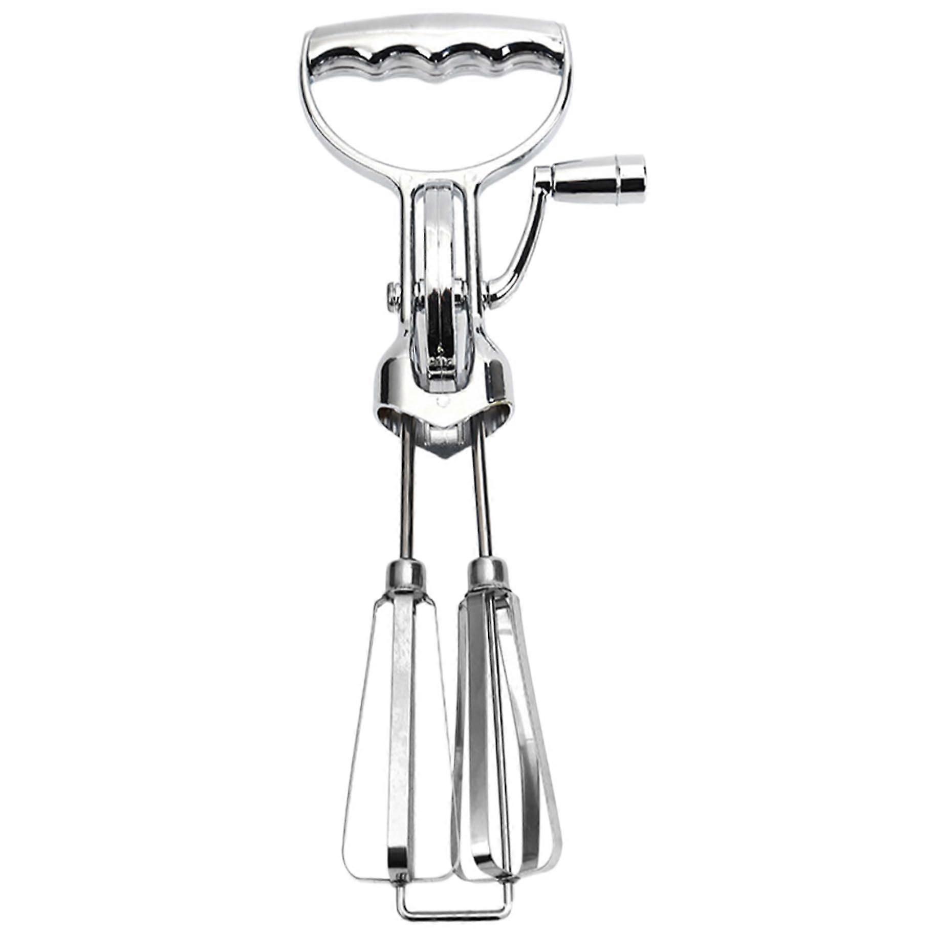 Hand Crank 12Inch Manual Hand Mixer Rotary Egg Mixer DoubleHead Stainless Steel Beater for Home Kitchen