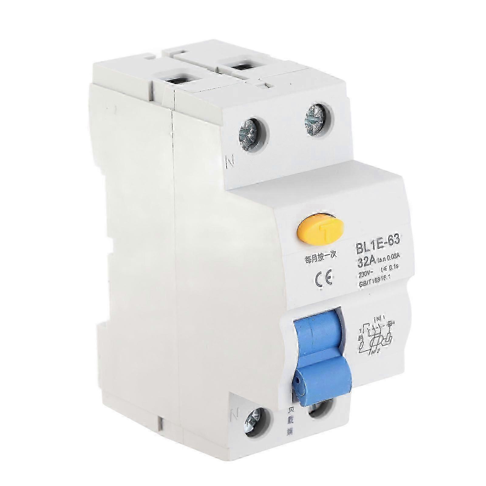 Circuit Breaker BL1E-63 32A 1P+N RCCB Residual Current Circuit Breaker Circuit Protection for Home Decoration Engineering Construction Network