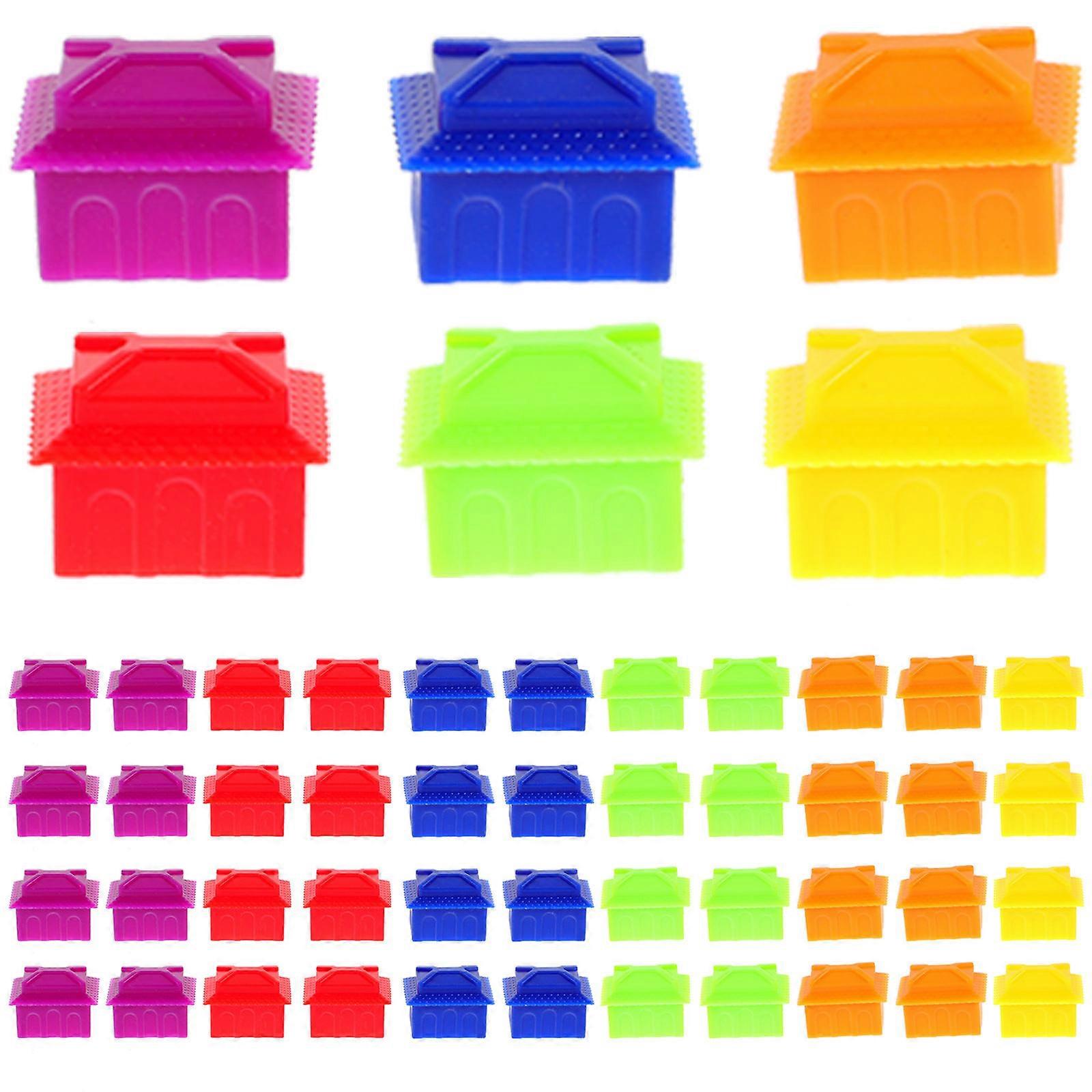 Board Game Components 60Pcs Plastic Chess Pieces Assorted Color Compact Size Board Gaming