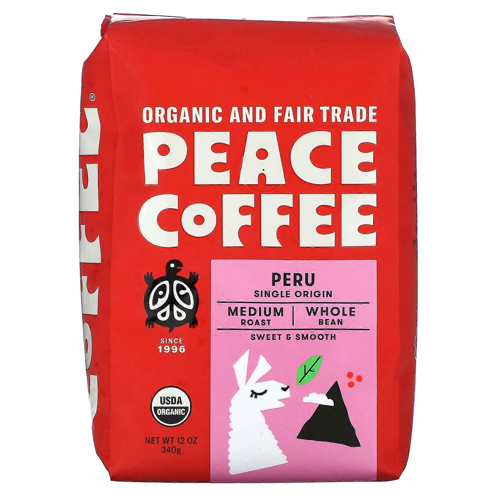 Organic Peru, Whole Bean, Medium Roast, 12 oz (340 g)