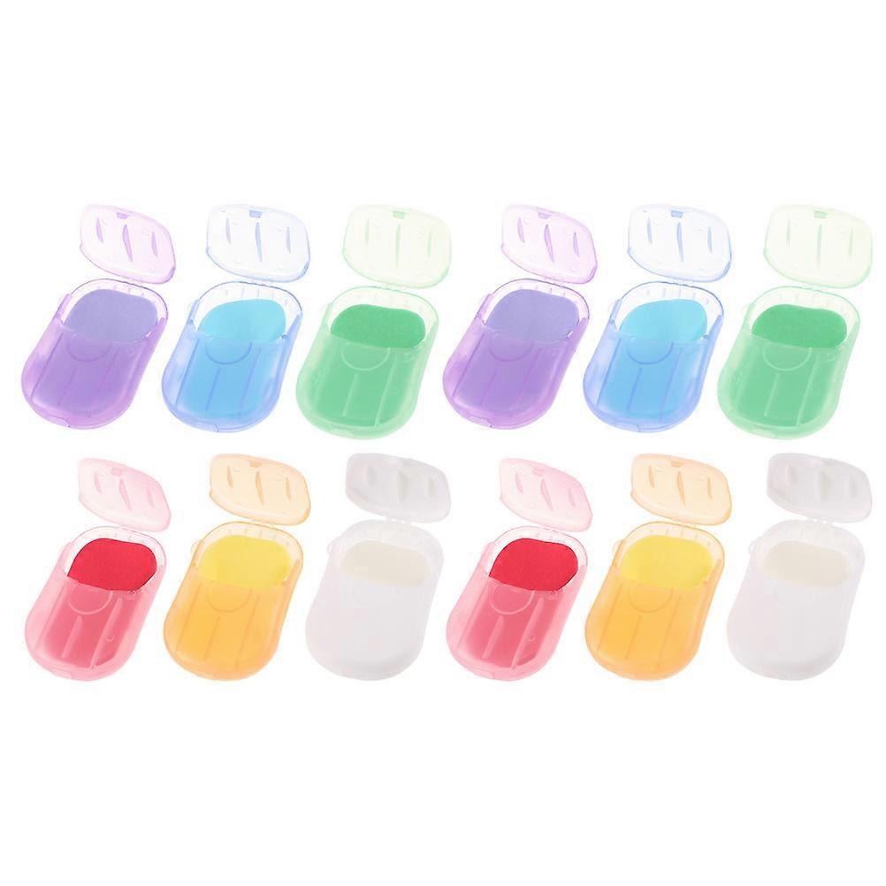 Travel Hand Soap Sheets Disposable Soap Sheets Suitable For Outdoor Activities Assorted Color 12 Boxes
