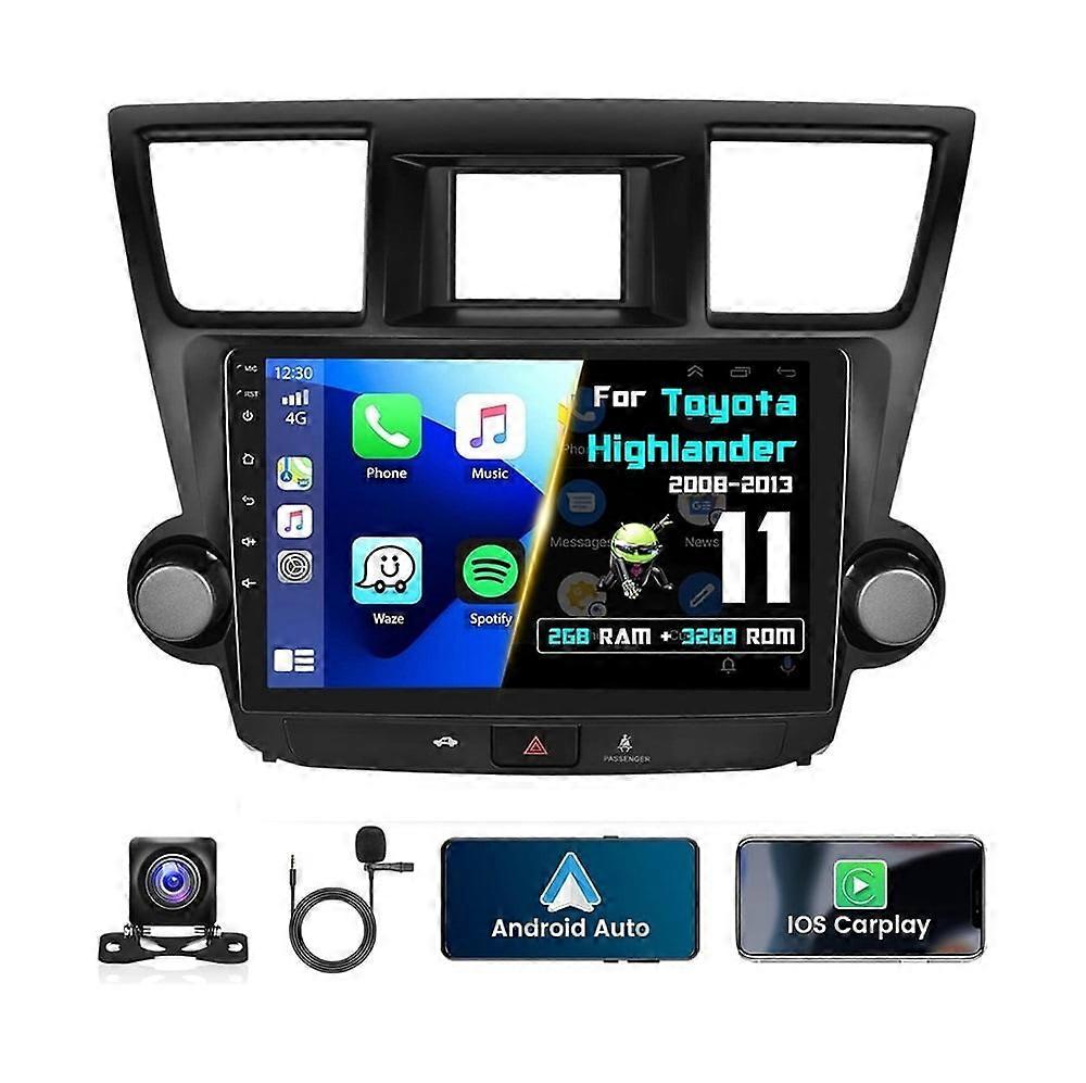 Stereo Radio for Toyota Highlander 2008-2013 Android Carplay GPS 2+32G