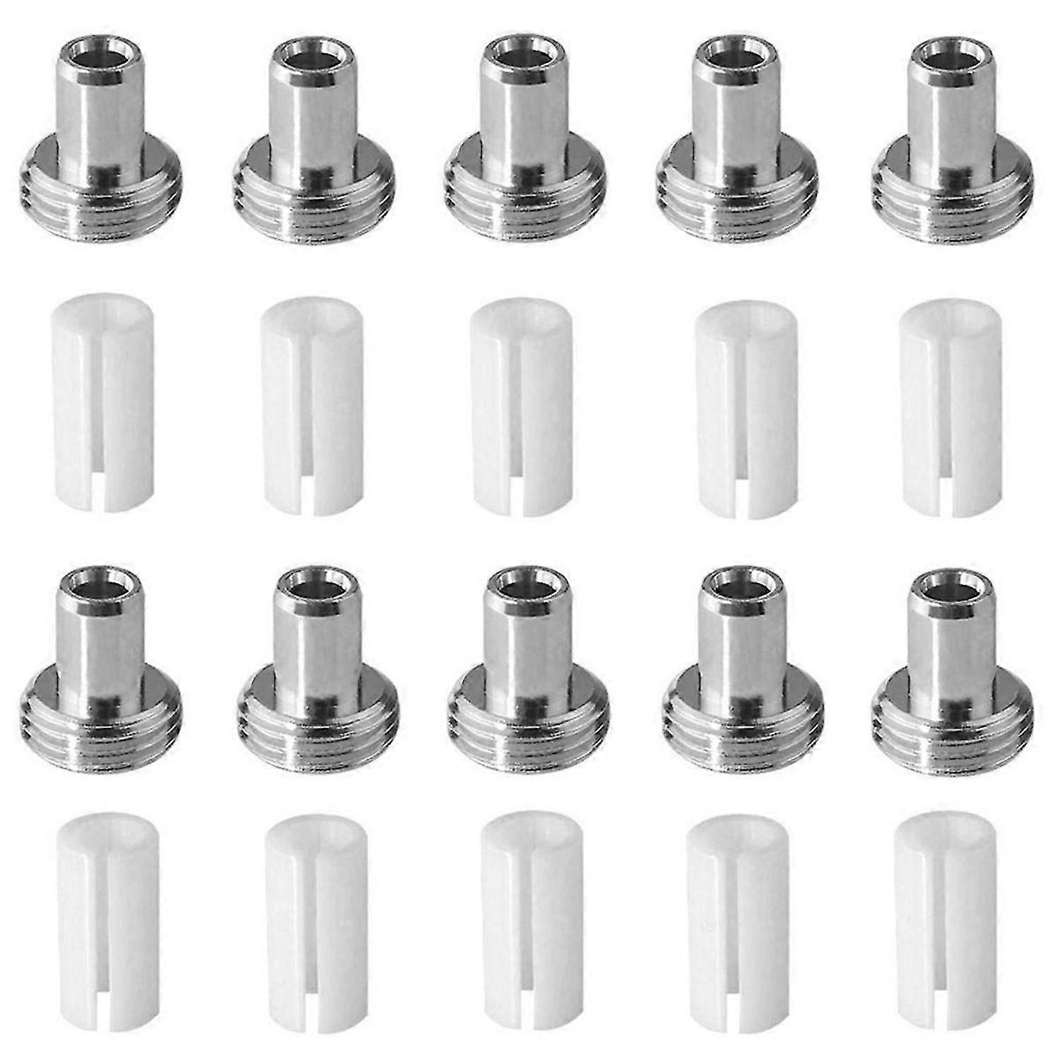 20 Fiber Optic Visual Fault Locator Replacement Parts - 10x Ceramic Tube Sleeves with 10 Fitting Con