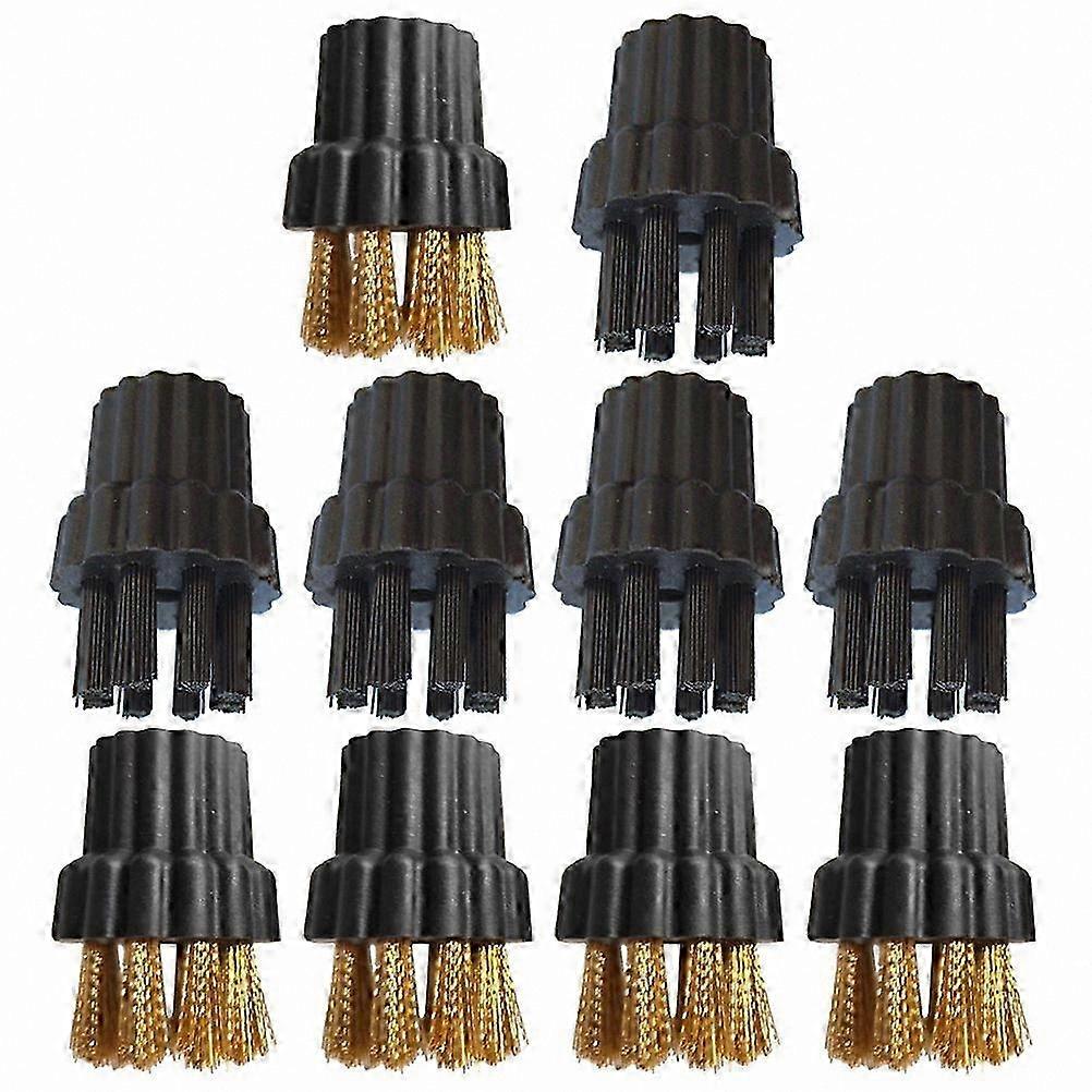 10-Pack Mini Steam Cleaner Accessories Includes Polishing Brush Heads and Scrub Brushes for Versatile Cleaning Tasks