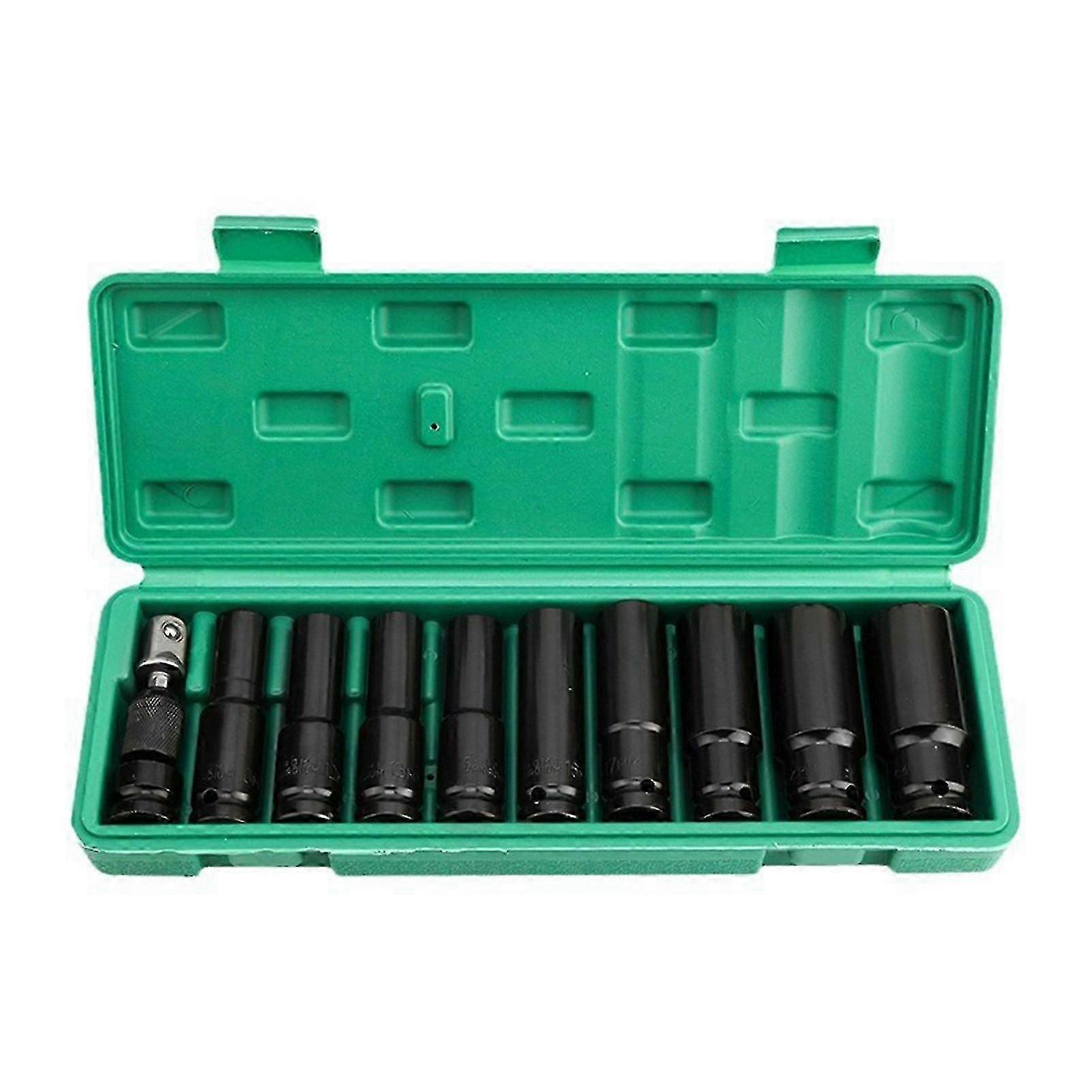 1/2" Impact Deep Socket Set 10-24mm Hex Impact Socket Set for Automotive Repair Long Reaching Metrics Socket Hwy