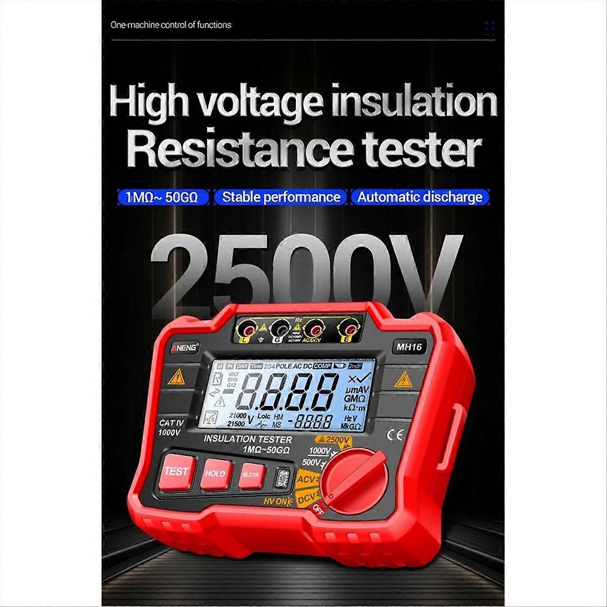 Insulation Resistance Meters MH16 High Voltage Ohm 2500V Tester Display Resistor Testing Megohmmet
