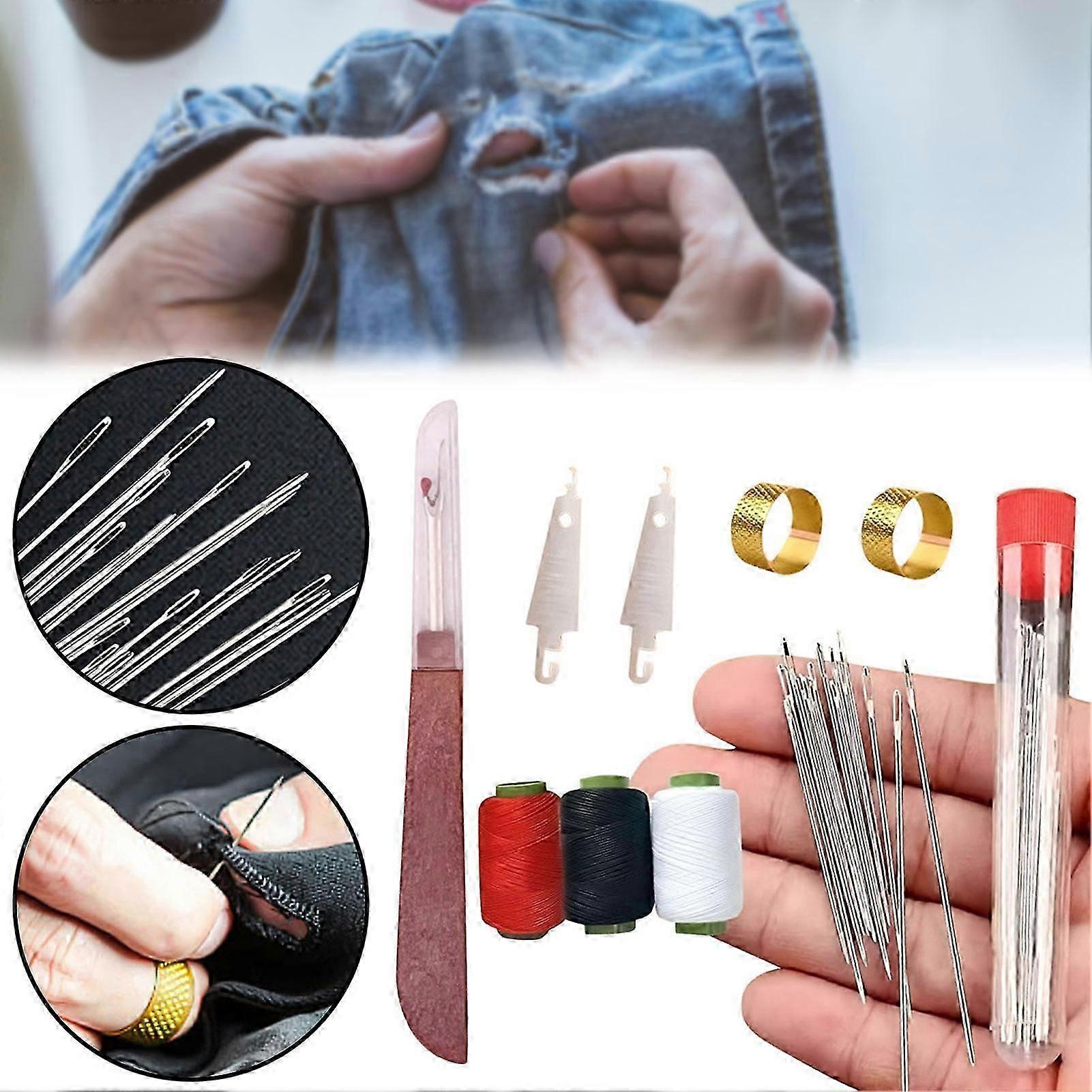 37PCS Sewing Tool Set Multi-Purpose Needle Thread Kit All in 1 Embroidery Tool Kit For Beginners