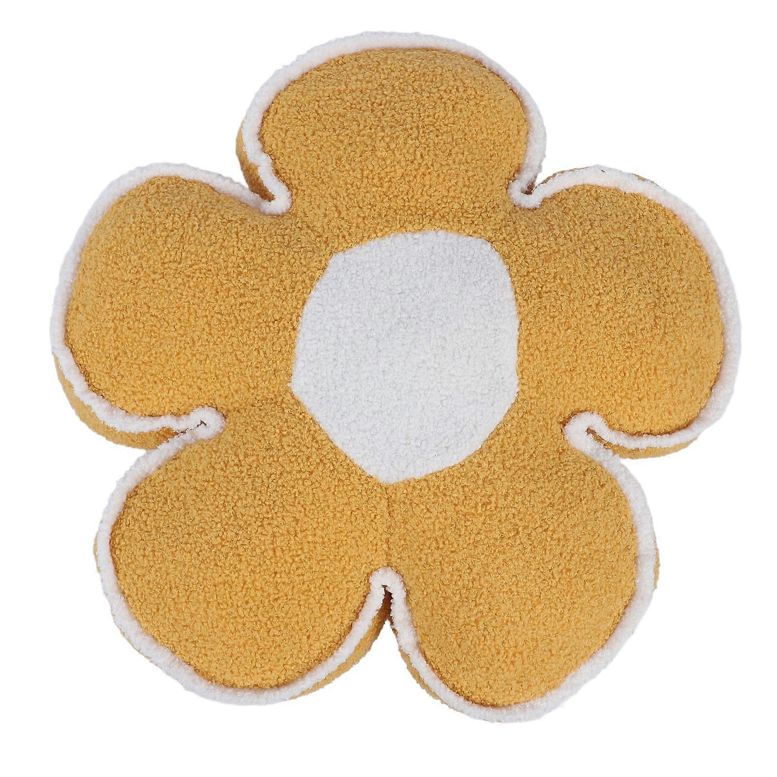 Flower Plush Throw Pillow 60cm Multifunctional Flower Shaped Plush Throw Pillow for Home Yellow 