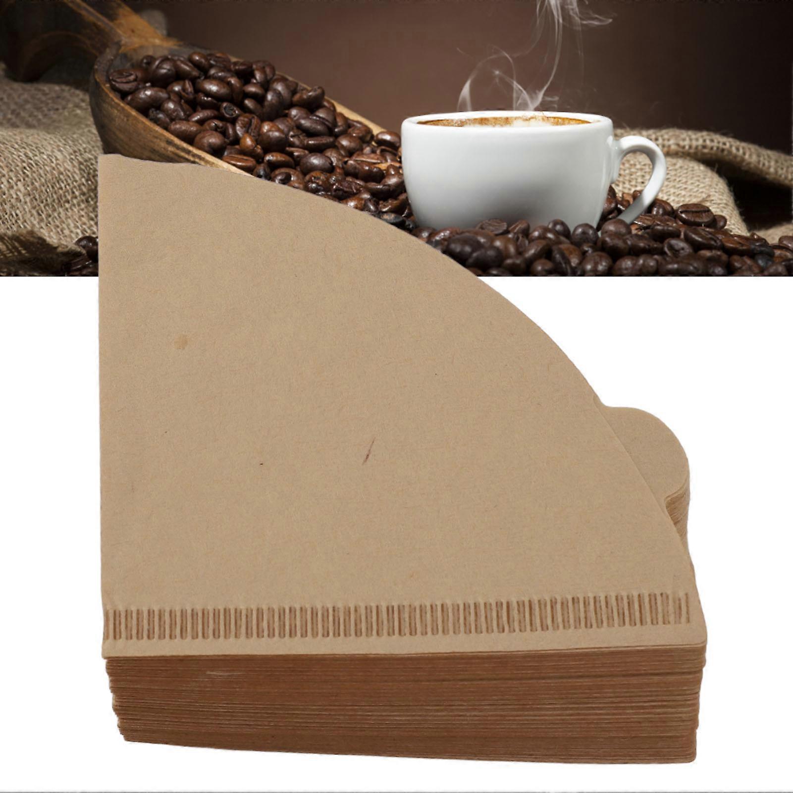 100pcs Coffee Filters Soft Texture Wood Pulp Coffee Filter Paper Cone for Drip Coffee Maker