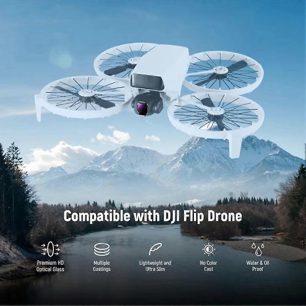 ND/PL Filter Kit for DJI Flip Drone Snap on HD Optical Glass Neutral Density Polarized Lens Filter Kit