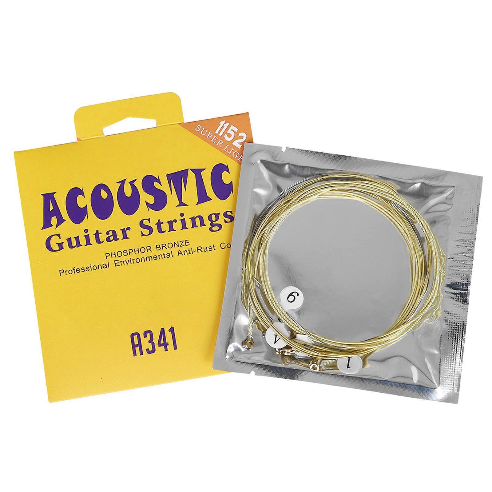 6Pcs Folk Guitar Alloy Steel Core Strings Classical Strings Replacement 6-String Guitar Strings Perfect Intonation Multicolor