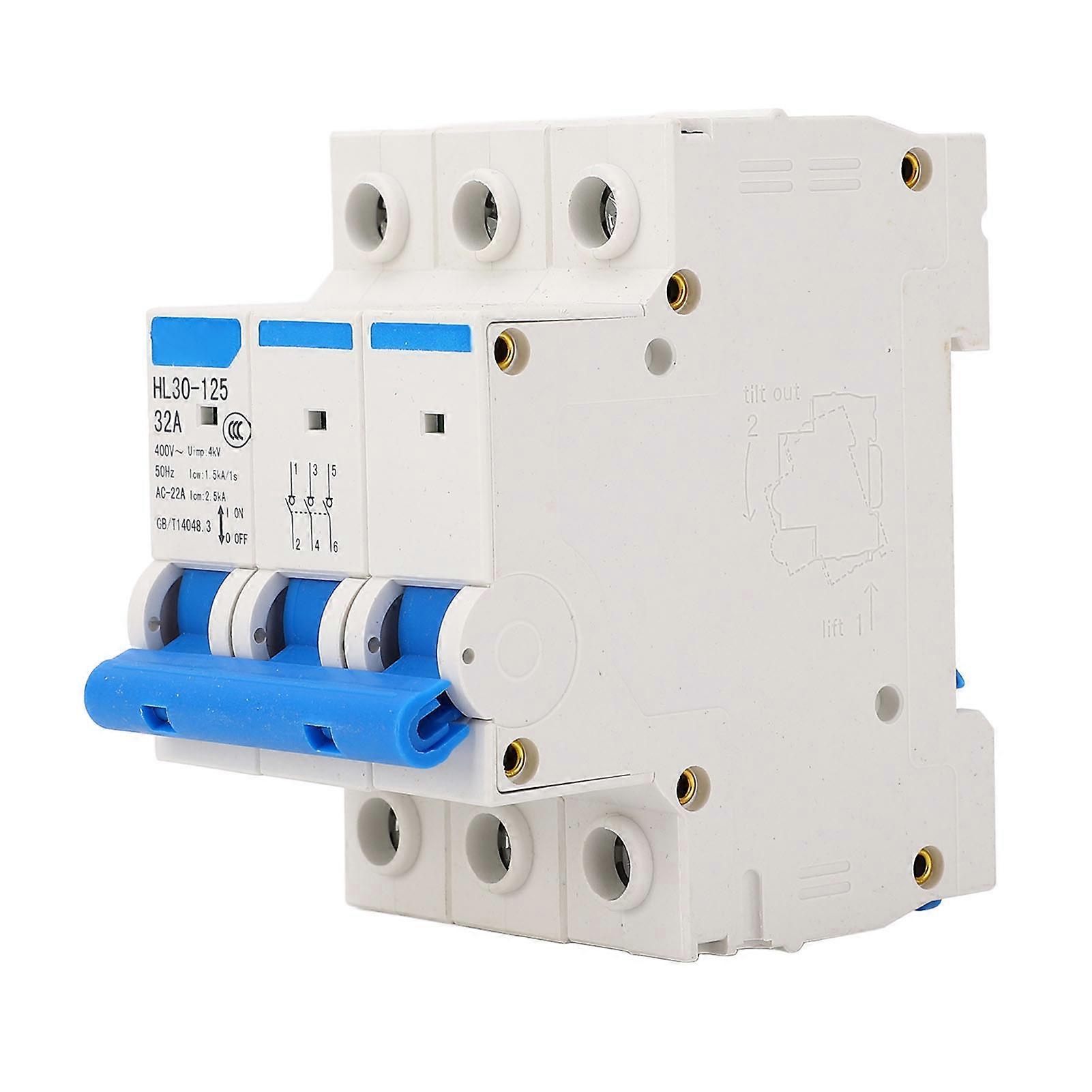 Isolating Circuit Breaker PC Mini Main Switch Household Function Disconnector Isolator 400V 3P 32A
