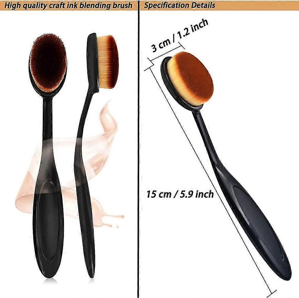 Crafting Inkt Blending Brush Set 5 stuks, met Distress Oxide Inkt met flexibel-zwarte handgrepen