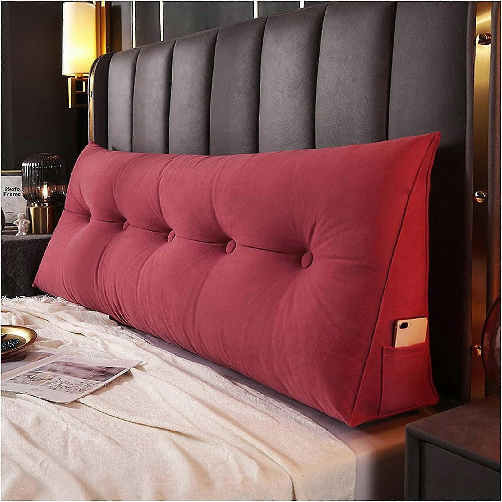 Velvet Bed Rest Reading Wedge Headboard Backrest Tufted Pillow Soft Wedge Back Pillow For Beds And Headboards