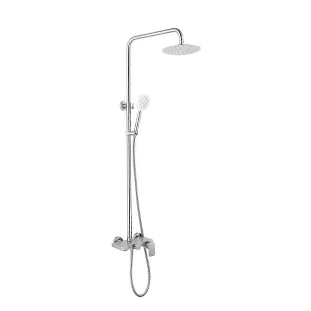 Shower Tap WallMounted Set, 3Function Shower System With Round Rainfall Head, Handheld Shower, Bathtub Tap Mixer