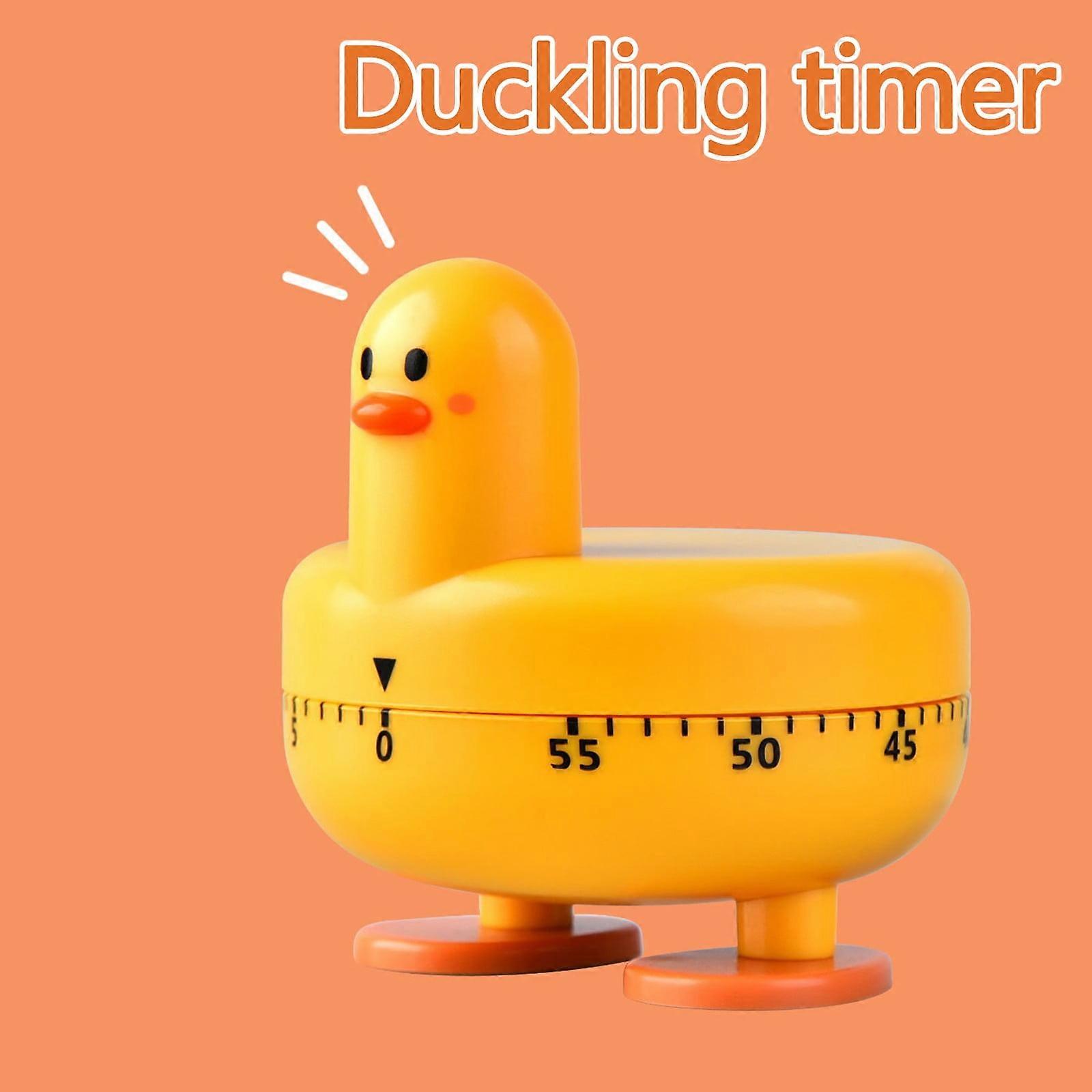 School Supplies Kitchen Timer, 60 Minute Wind Up Mechanical Duck Timer, Dial Rotating Countdown Egg Timer, No Batteries Loud Ring