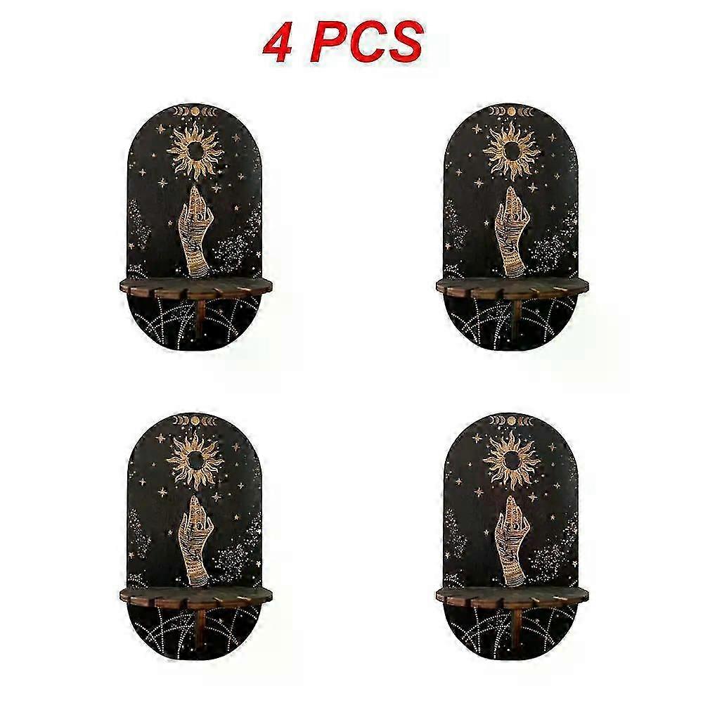 1/2/4PCS Crystal Shelf Display Wall Stand Wooden Holderrack Base_li