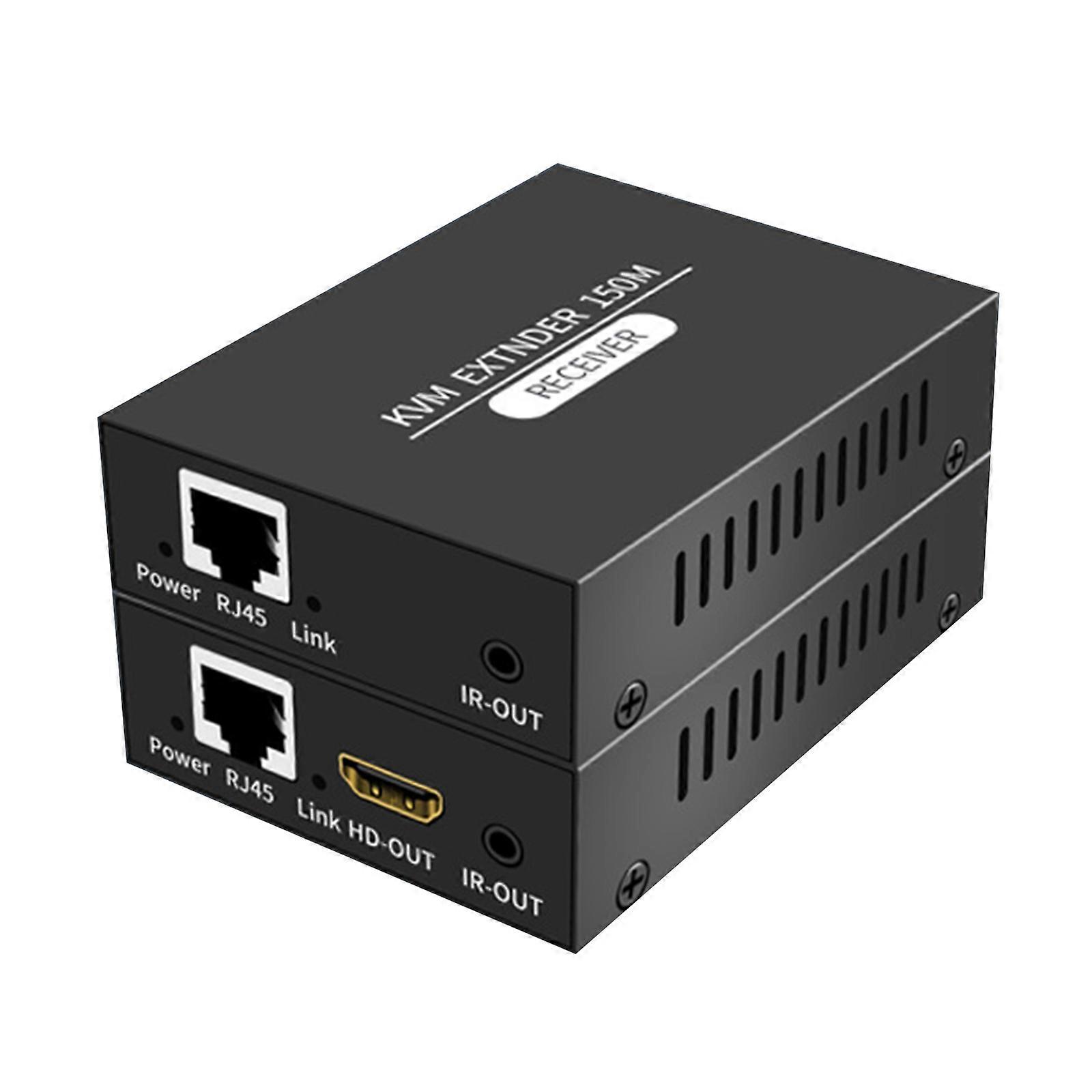 HDTV KVM USB Extender 150M 3 USB Port Plug and Play for  Keyboard and Mouse USB Over Ethernet Transmitter Receiver Multicolor