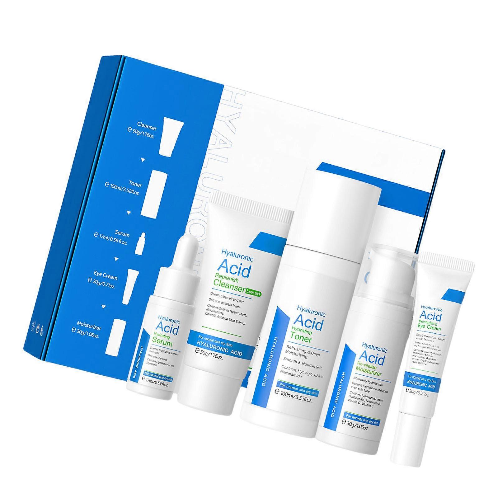 5 Pcs Hydrating Skincare Set Skincare Present Set Moisturizing Skincare Routine Set with Cleanser Toner Face Care Set Multicolor