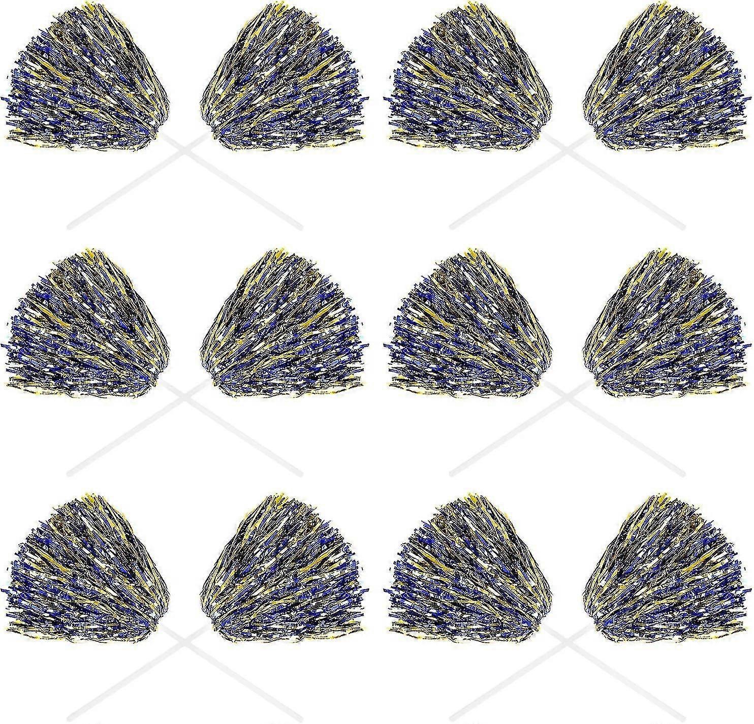 24 Pack Metallic Cheerleading Pom Pom 12 polegadas Cheerleader Pom Poms Com Batuta