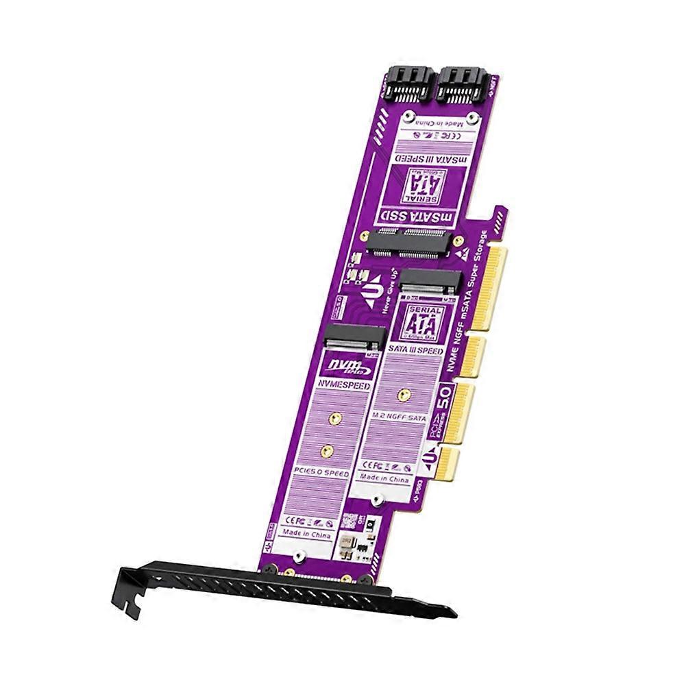 JEYI PCIE 5.0 to M2 NVMe+SATA+MSATA Adapter Card Computer Remote Startup Card 128Gbps PCIE 5.0 X4 to M2 NVMe Adapter Card