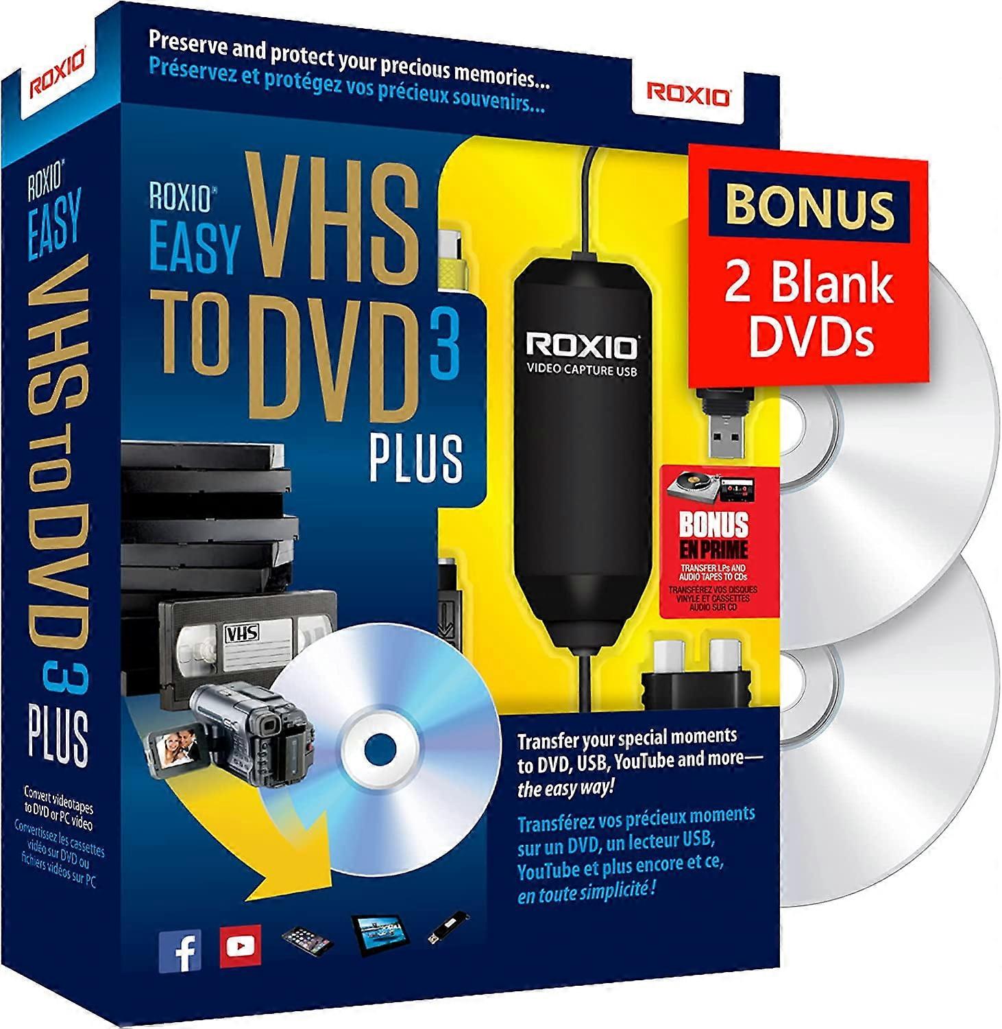 Easy VHS to DVD 3 Plus | VHS-, Hi8-, V8-Video-zu-DVD- oder Digitalkonverter | Exklusive 2 Bonus-DVDs [Windows]