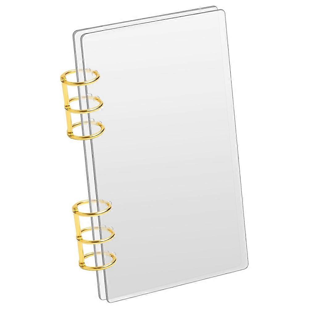 A6 Ring Binder Clear Acrylic with Gold Metal Round Ring, Ideal for Collecting, Organizing, and Summarizing