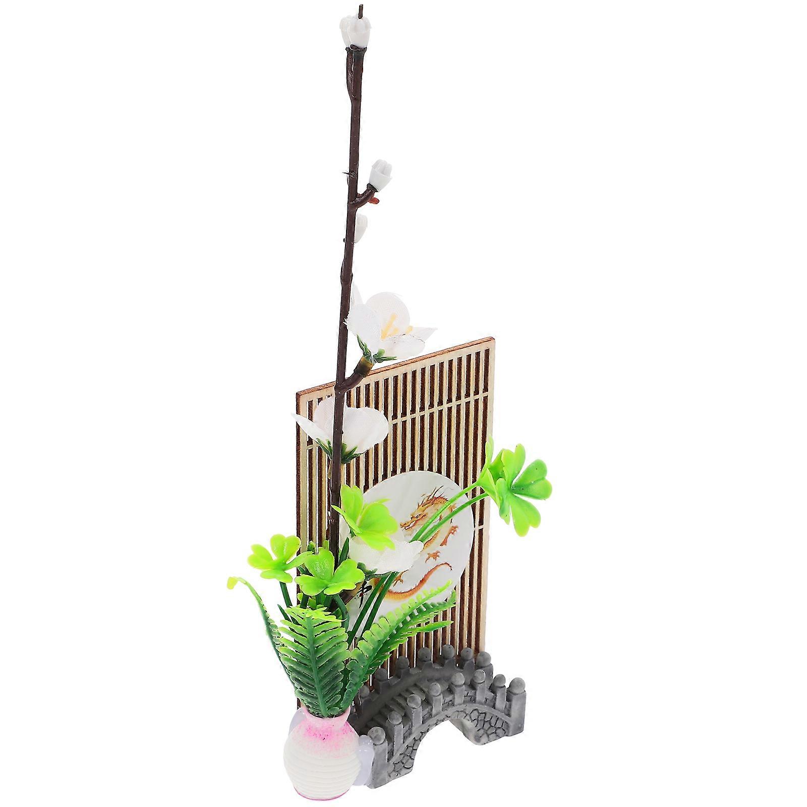 Sushi Plate Decoration with Artificial Flower for Japanese Sashimi Presentation