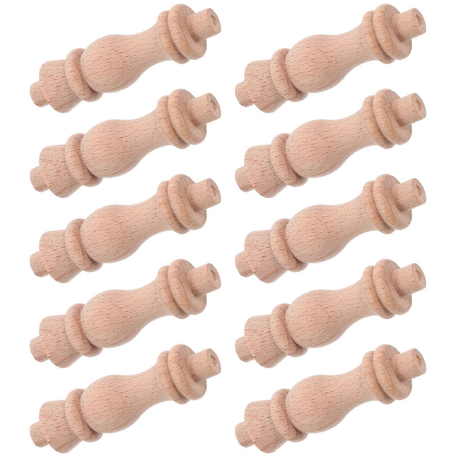 Trebalusterspindler for håndverk 10 stk. uferdige dekorative trappespindler