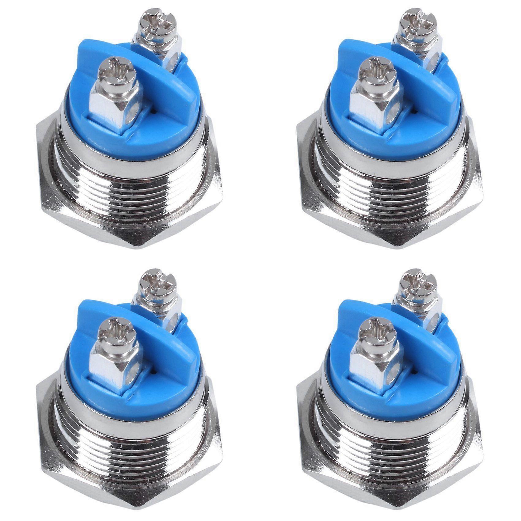 4 Pcs 16mm High Round High Round Momentary Metal Push Button Switch