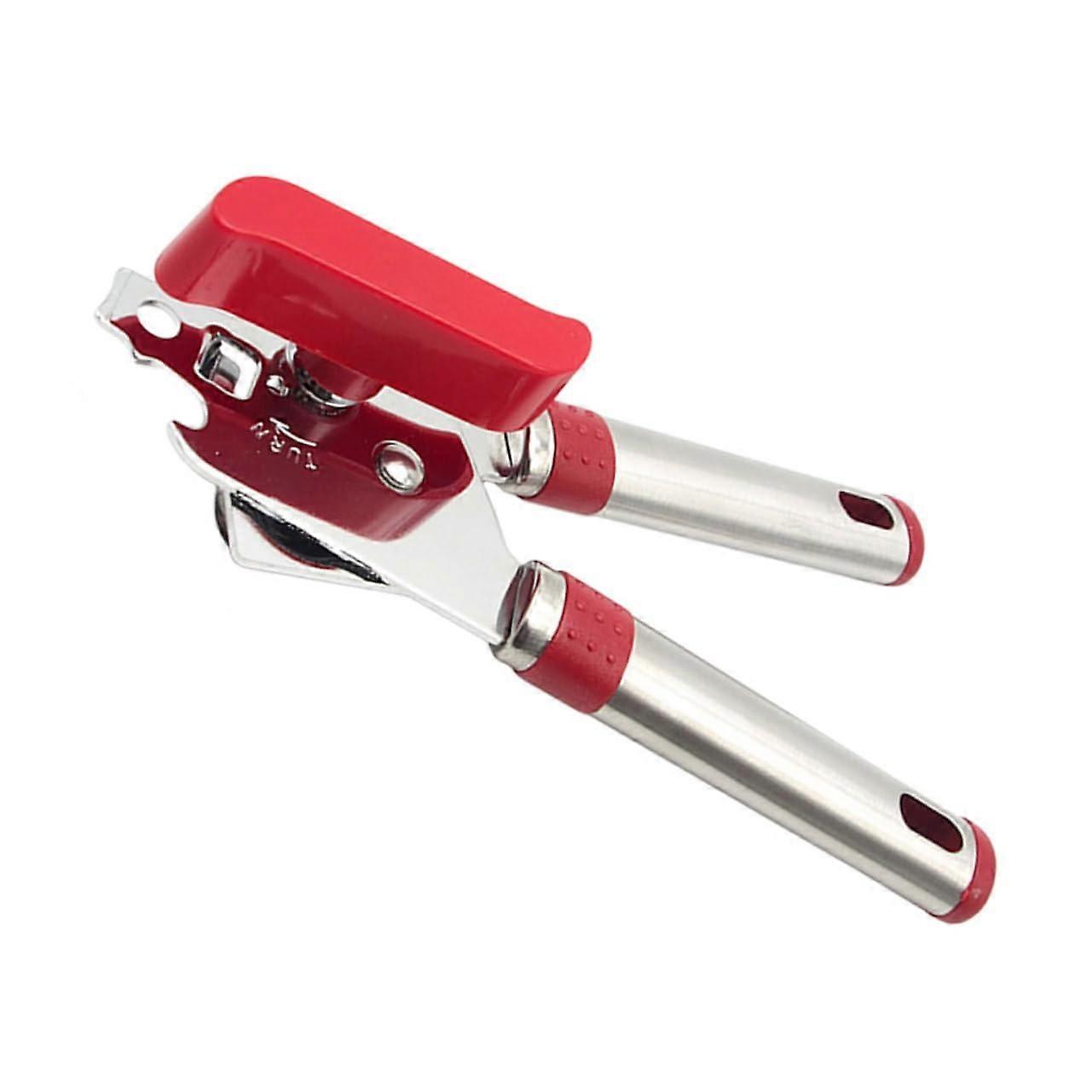 Ergonomic Manual Can Opener with Stainless Steel Blade, Smooth Edge, MultiFunction Bottle Opener for Kitchen and Camping