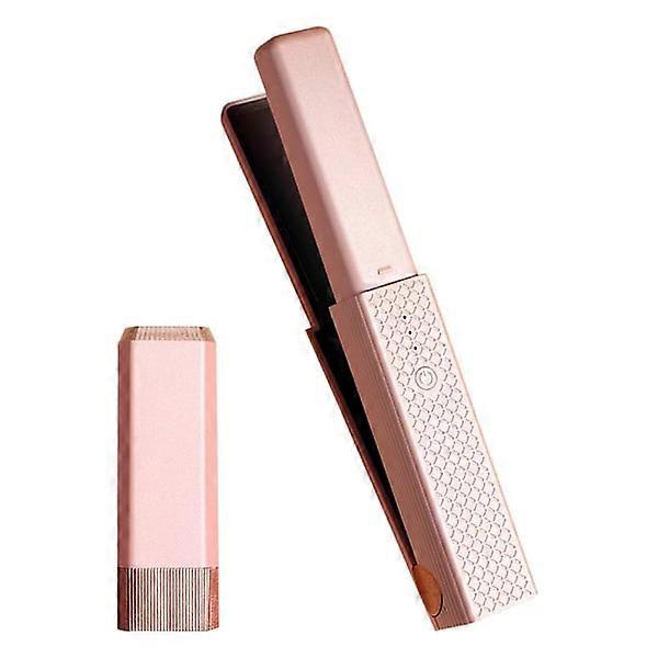 Cordless 2-in-1 Straightener Curling Iron with USB Charging Portable and S1 pink 20*3*3cm