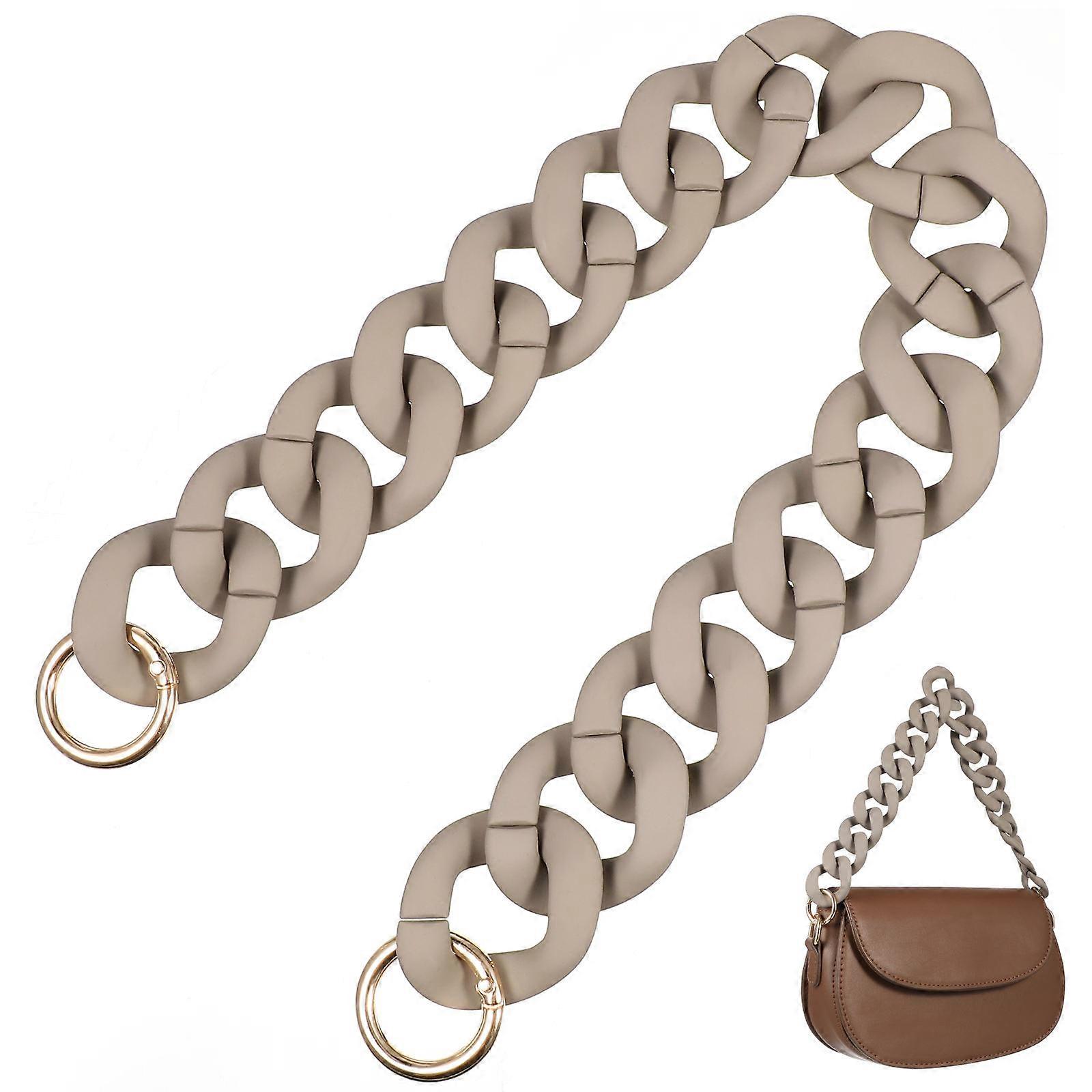 Stylish Resin Bag Chain for Handbag Use Grey Color Lightweight and Portable Plastic Resin 7.8 Inches