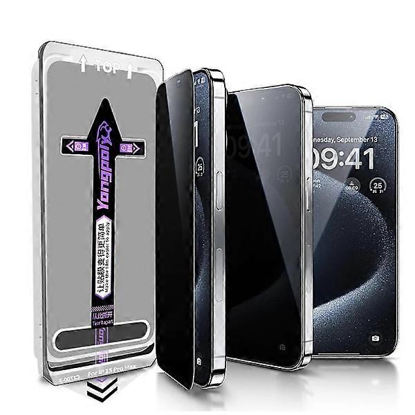Full Coverage Privacy Screen for compatible with iPhone 15 Pro with Easy Installation Kit Tray