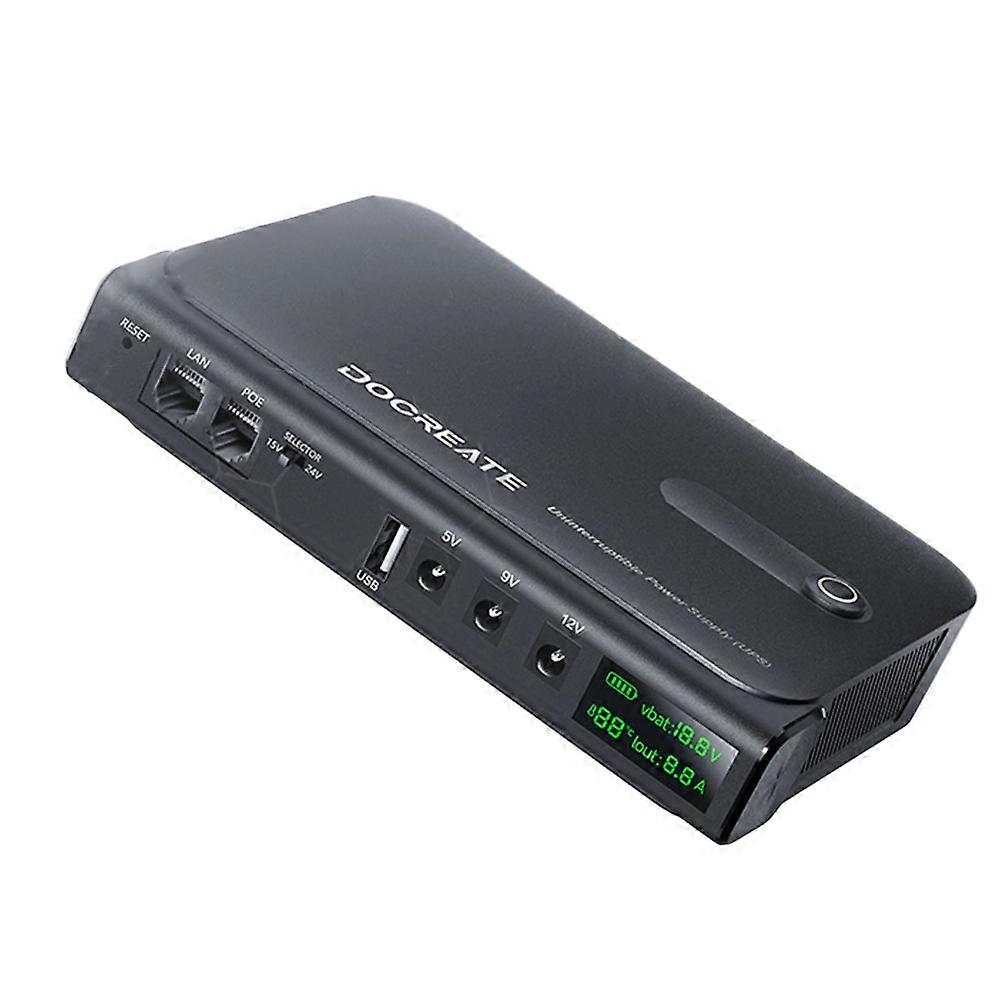 Docreate 36W Mini DC 12V MINI UPS for Router Mini UPS Uninterrupted Power Supply Monitoring Battery Life Power Supply US Plug