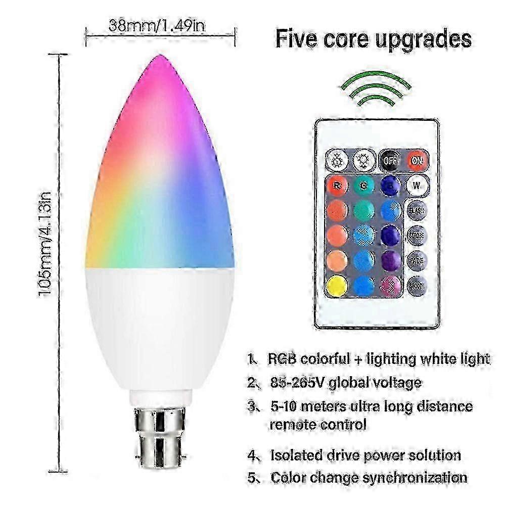 25-26 NEW RGB Led Colour Smart Changing Light Bulb Remote E12/E14/E26/E27/B22 Indoor