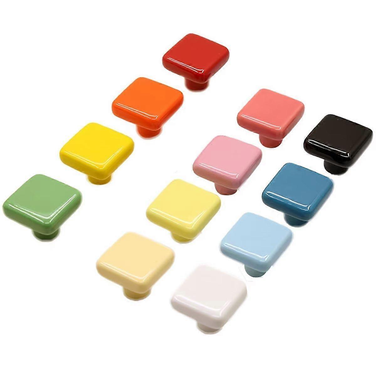 White Square Ceramic Cabinet Knob with Elegant Design for Drawer, Cupboard, Wardrobe Handles