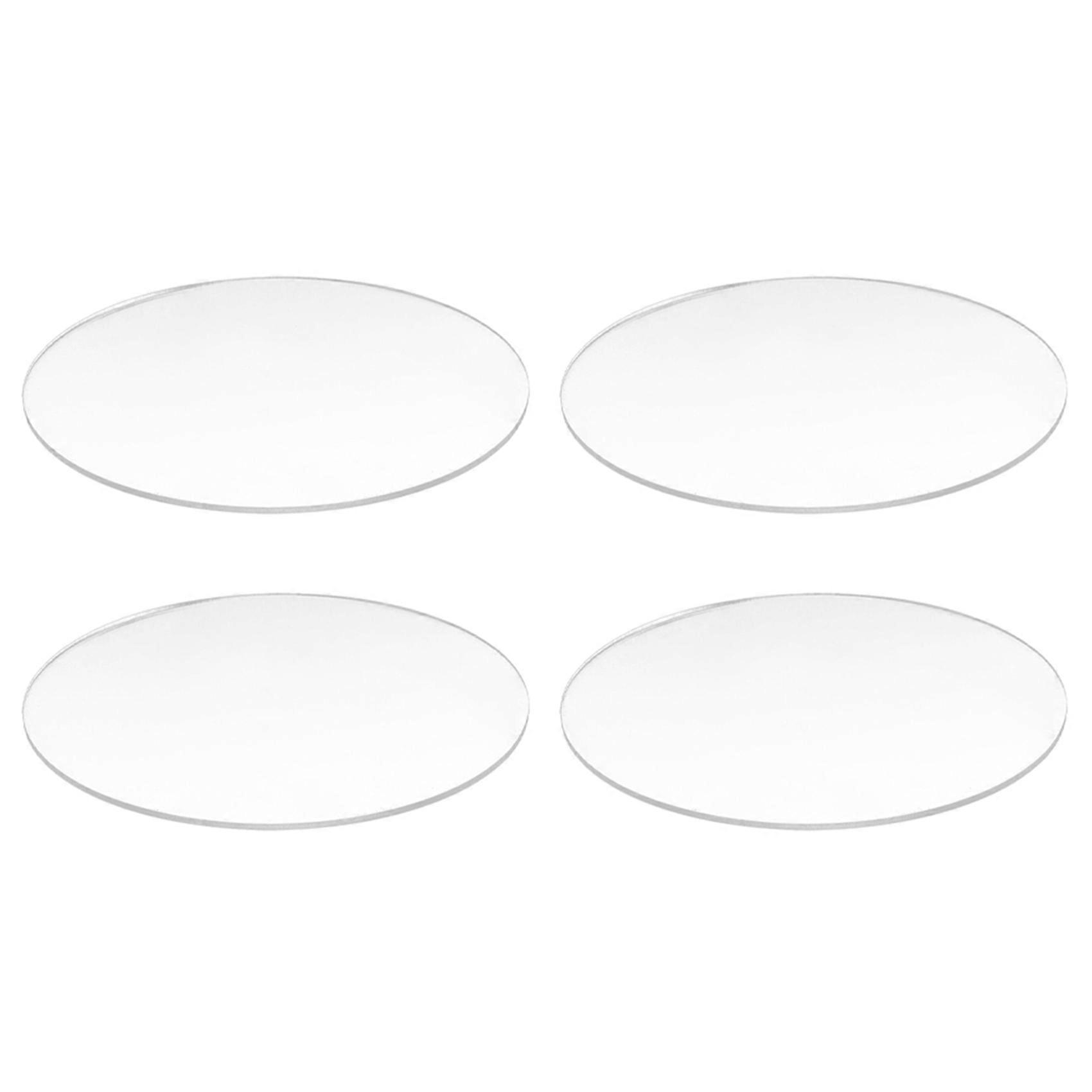 4X Transparent 3mm Thick Mirror Acrylic Round Disc Diameter:85mm
