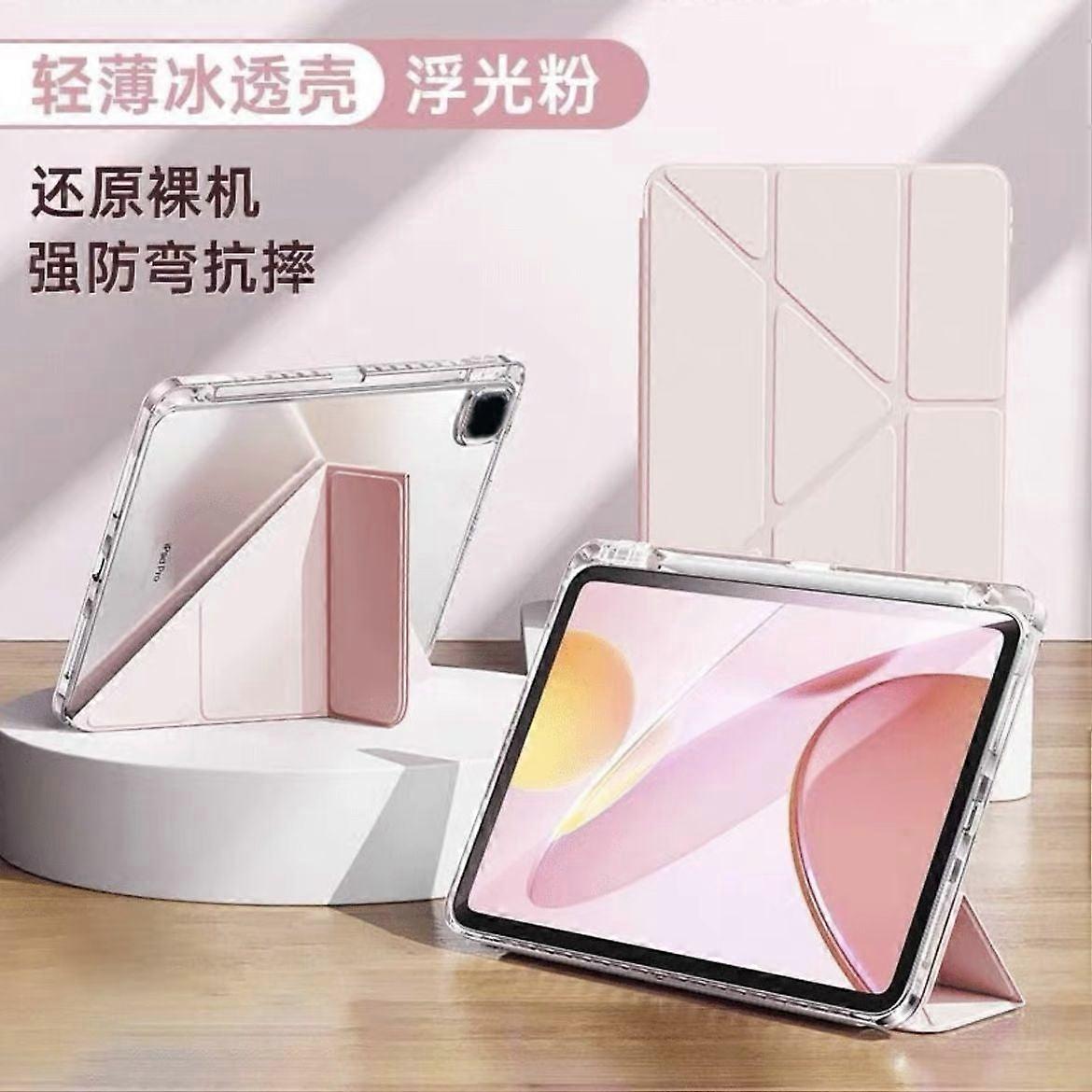 Stylish Case For Ipad Pro 18/20/21/22 11" Sakura Pink Transparent Folding No5986