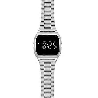 Orologio elettronico quadrato alla moda con striscia di metallo e LED, orologio touch per studenti, uomini e donne