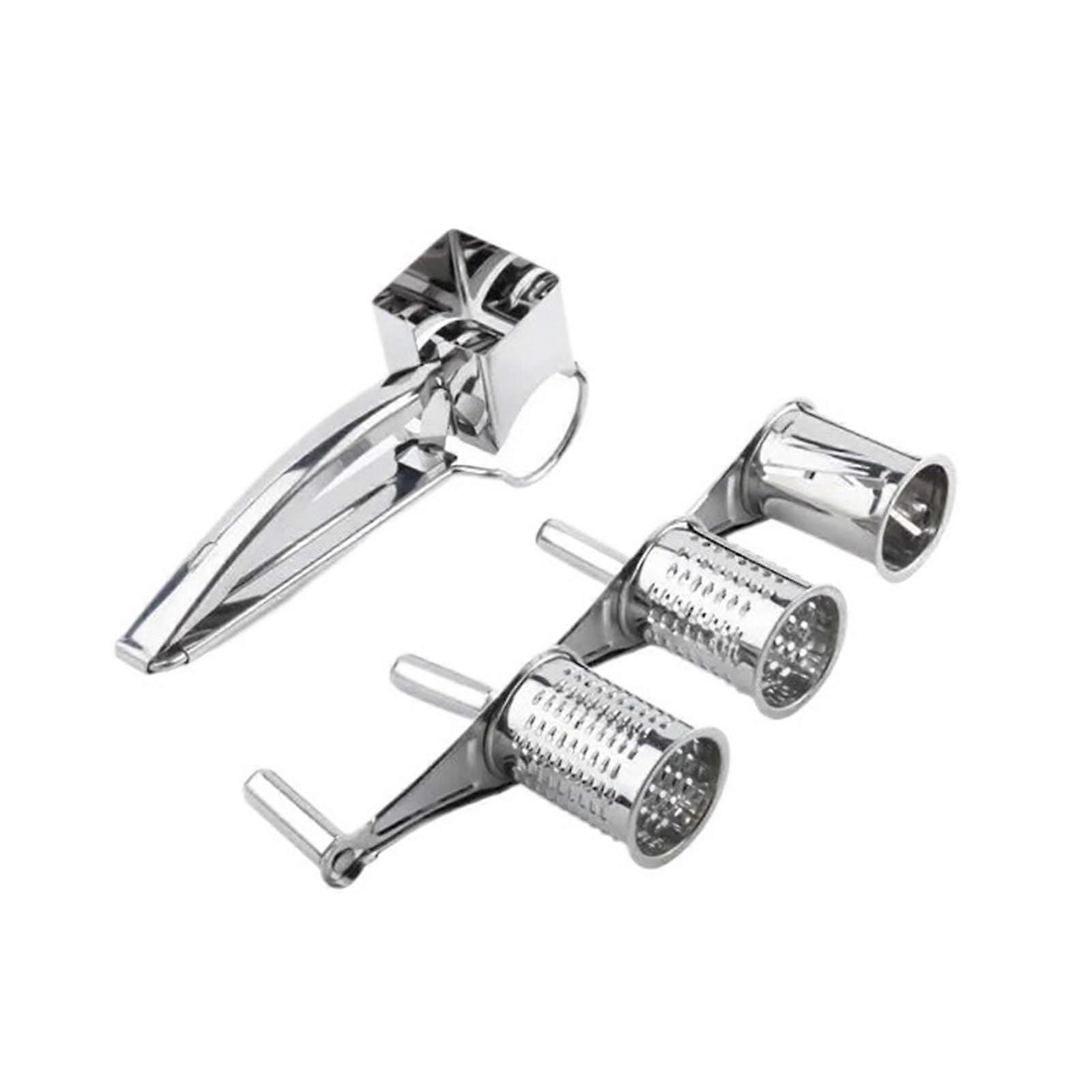 Rotary Cheese Grater with 3 Interchangeable Drums for Butter Vegetables and Kitchen Use