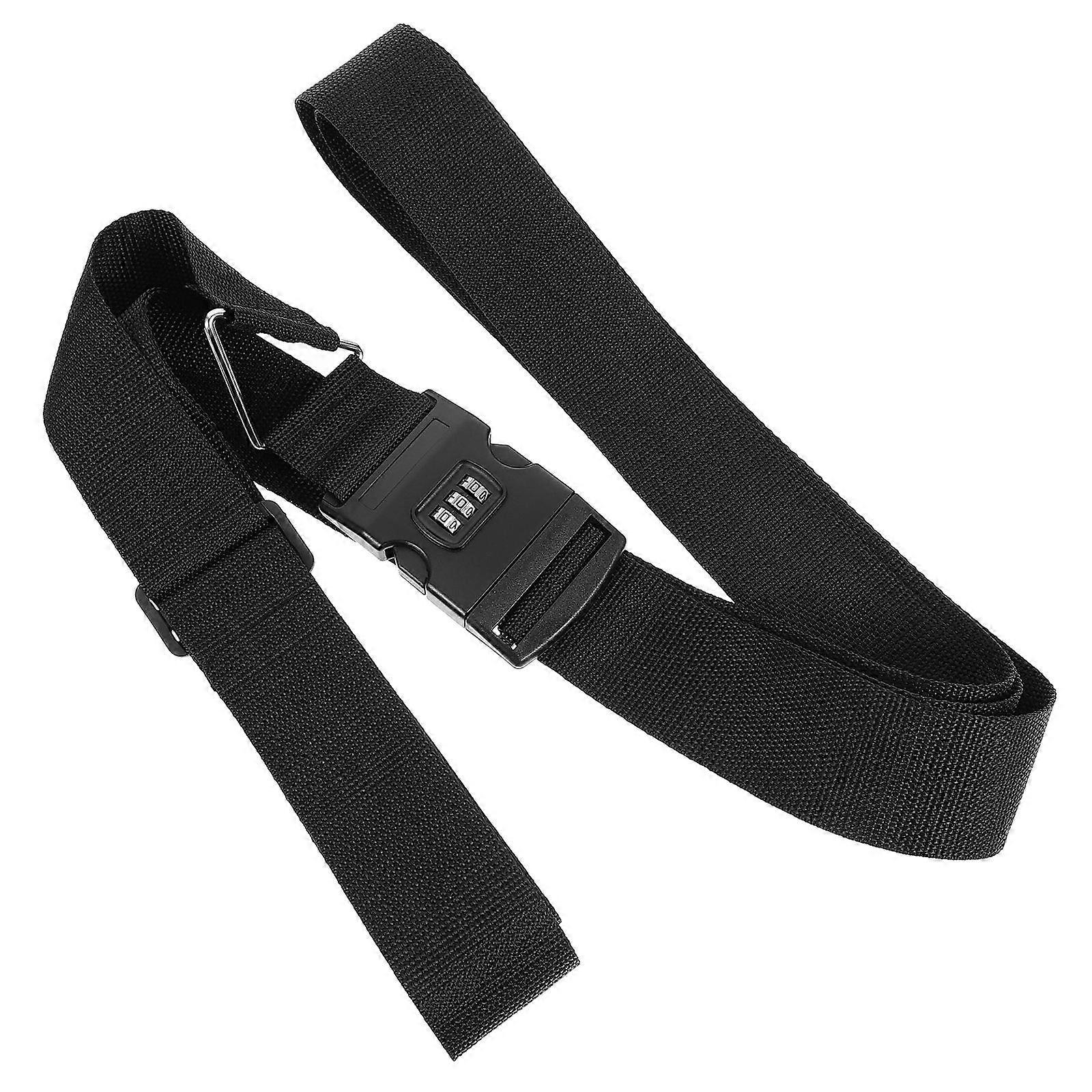 Password Binding Strap 1Pack Ideal For Cargo Binding Adjustable Length Users With Suitcase Security Black