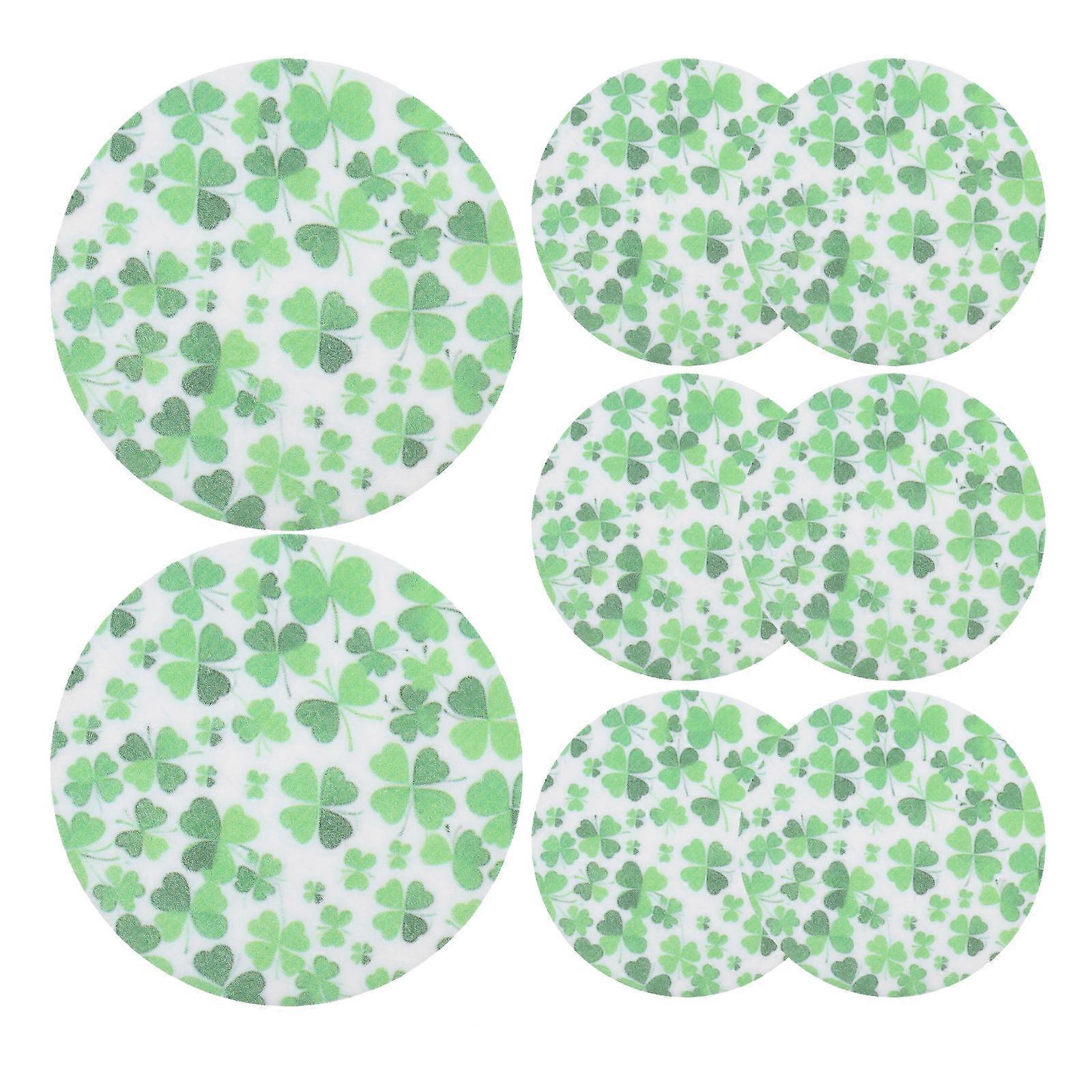 Shamrock Felt Cup Holder Coaster for Drinks 8Pcs Washable Coaster Set