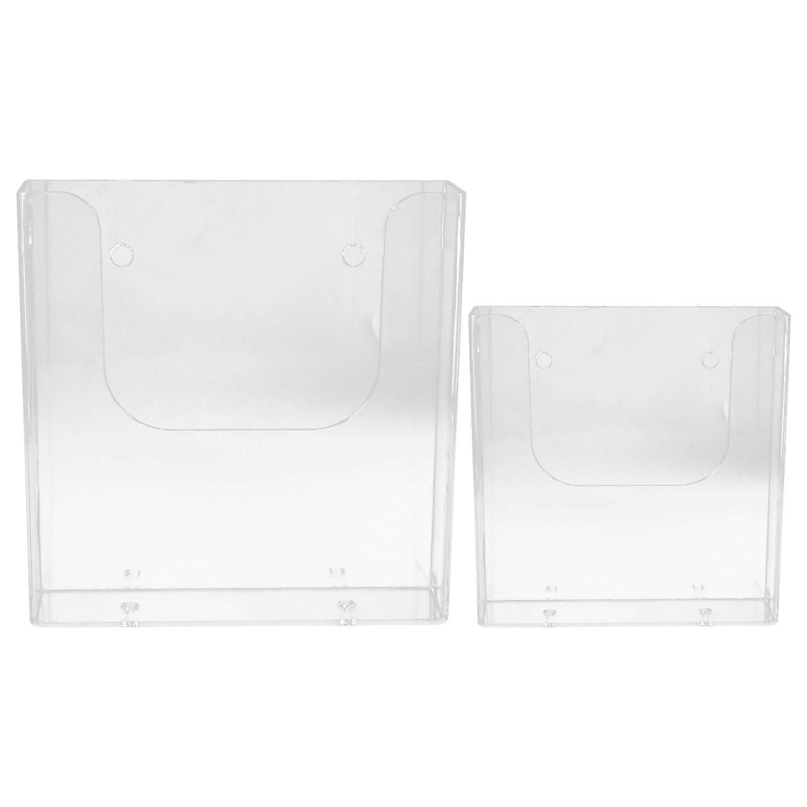 Transparent Acrylic Wall-Mounted Document Organizer for Storage 2Pcs File Rack